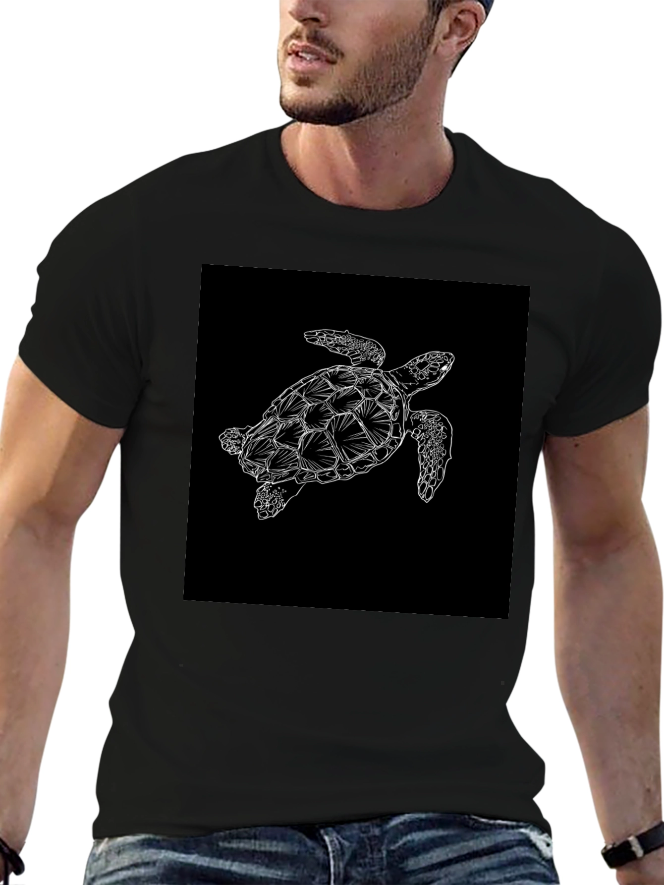 Black Turtle Graphic Tee - Sea Life Style