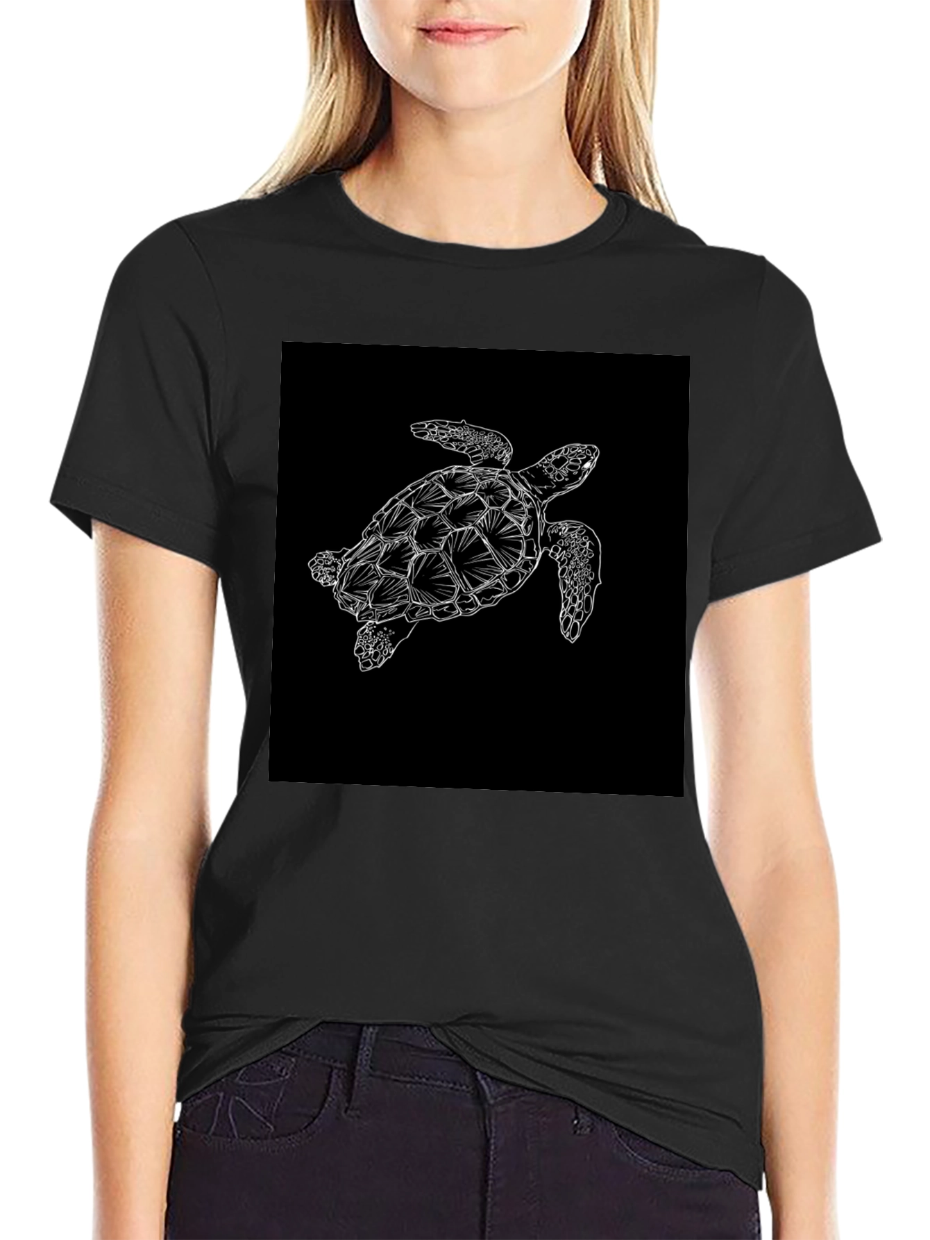 Black Turtle Graphic Tee - Sea Life Style