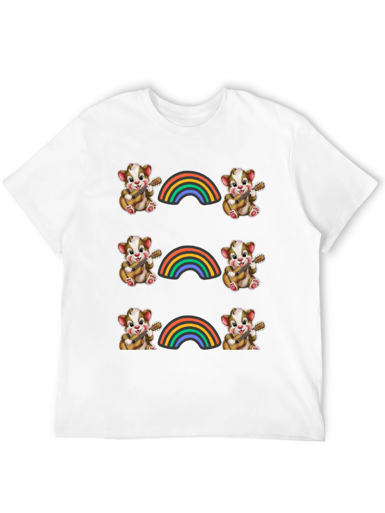 Rainbow Bear Guitarist Graphic Tee
