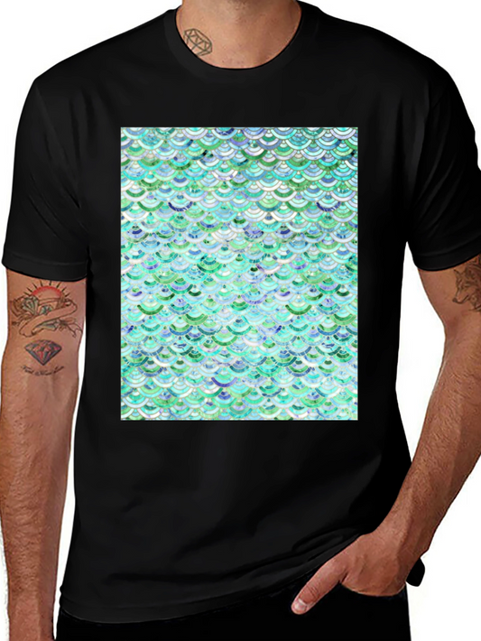 Aqua Scale Pattern T-Shirt