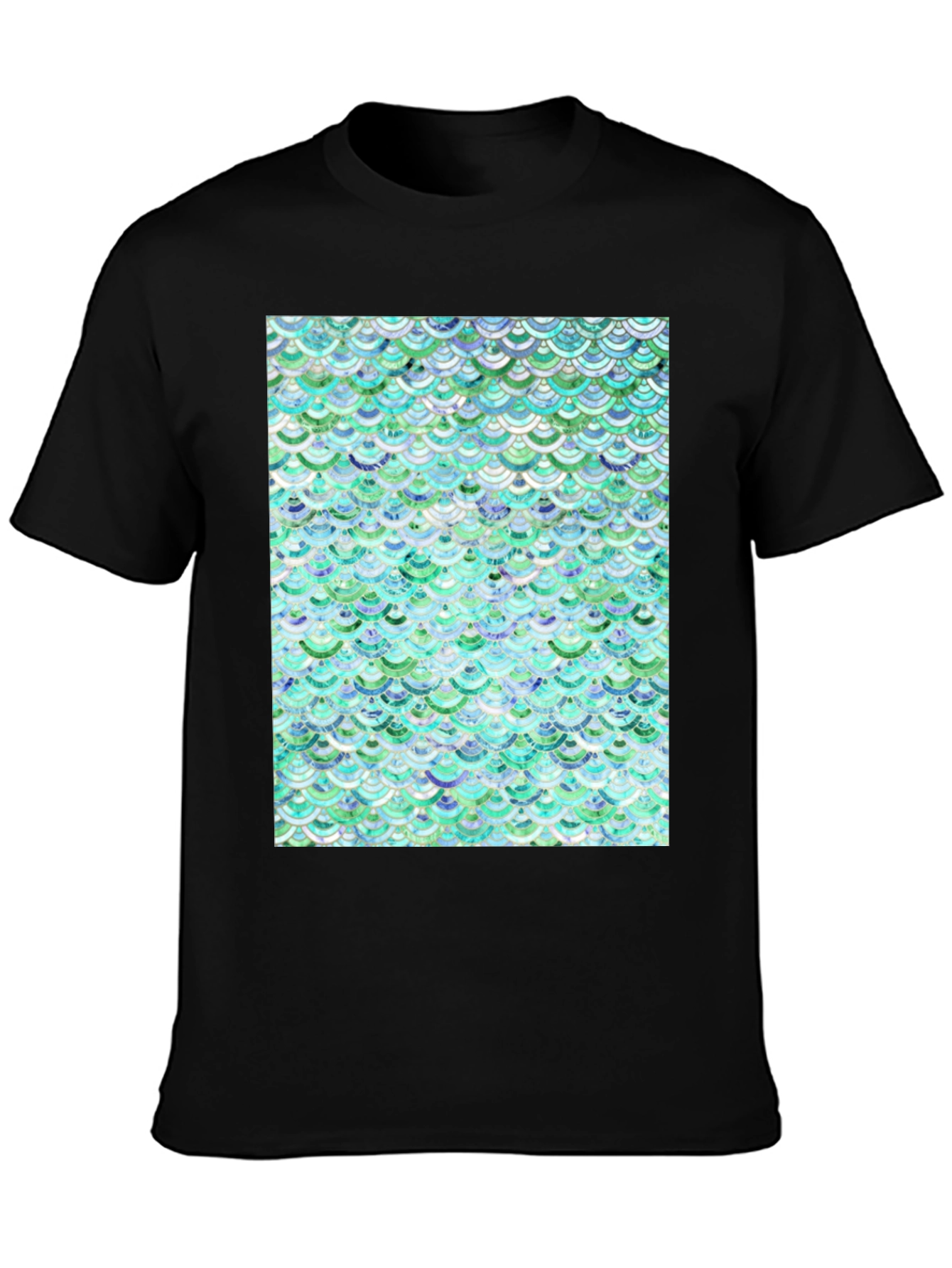 Aqua Scale Pattern T-Shirt