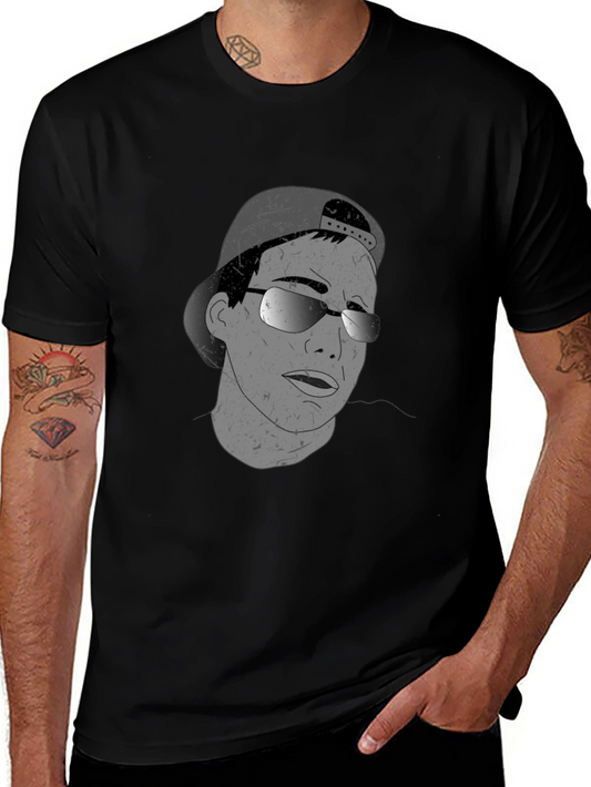 Cool Graphic Tee - Man in Cap & Sunglasses