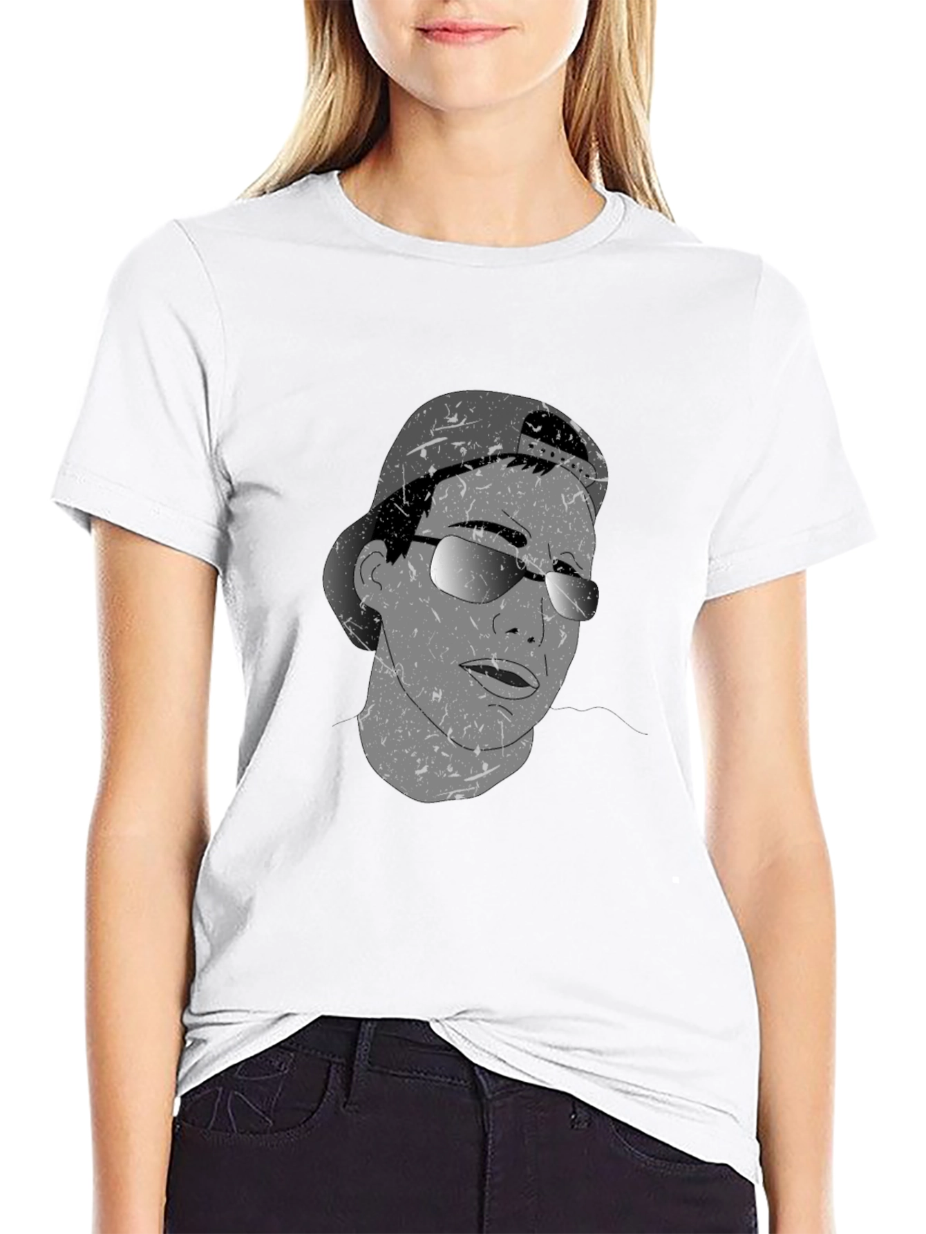 Cool Graphic Tee - Man in Cap & Sunglasses