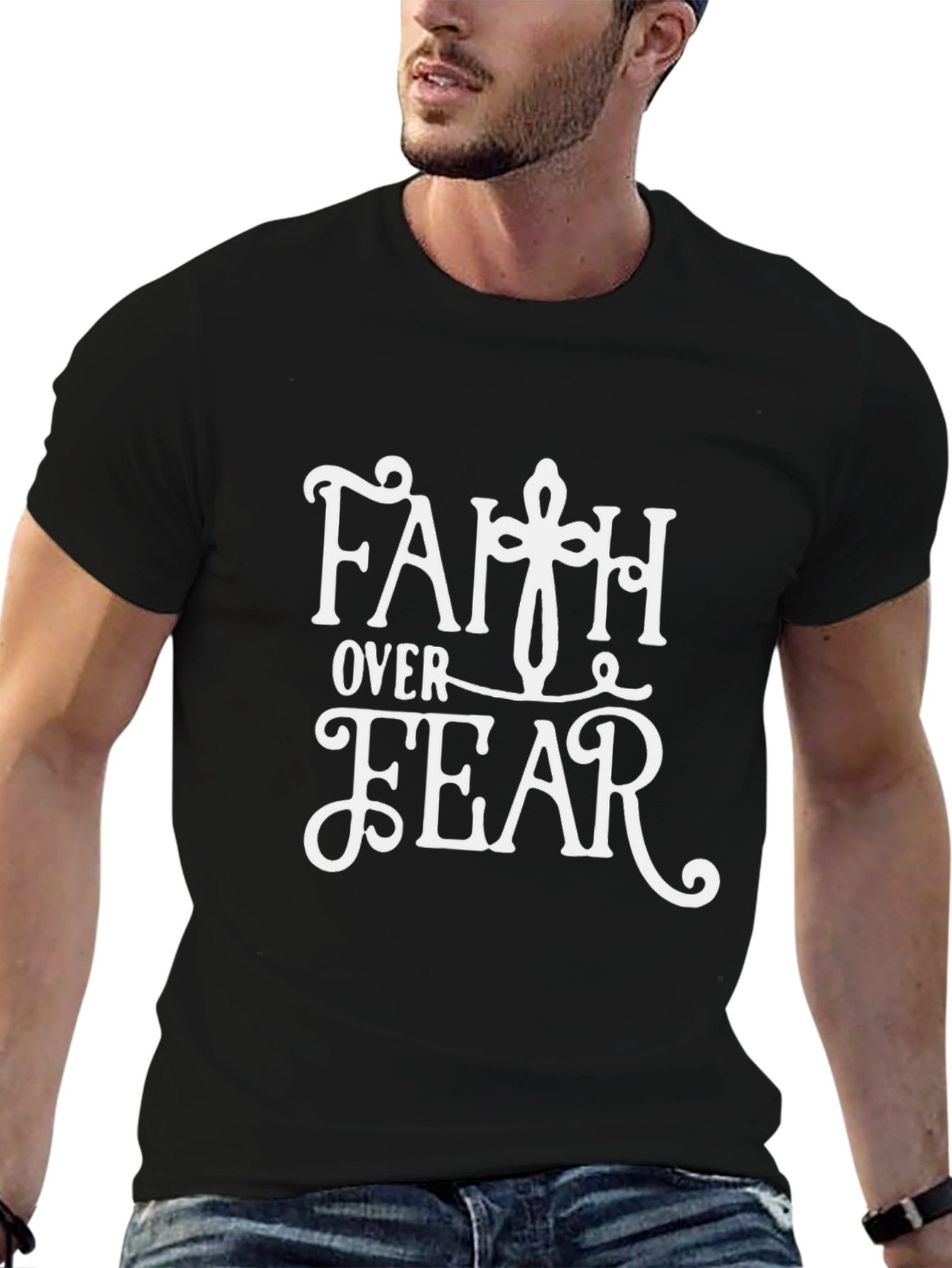 Faith Over Fear Graphic Tee - Black T-Shirt