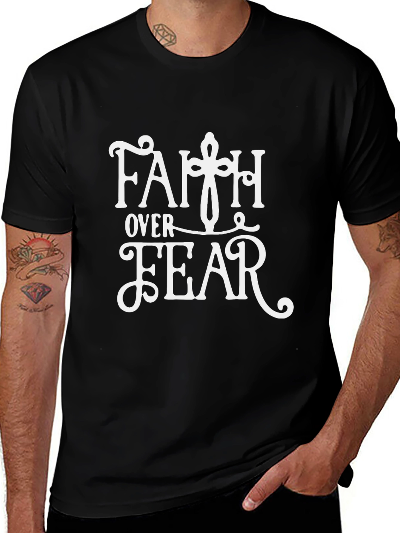 Faith Over Fear Graphic Tee - Black T-Shirt
