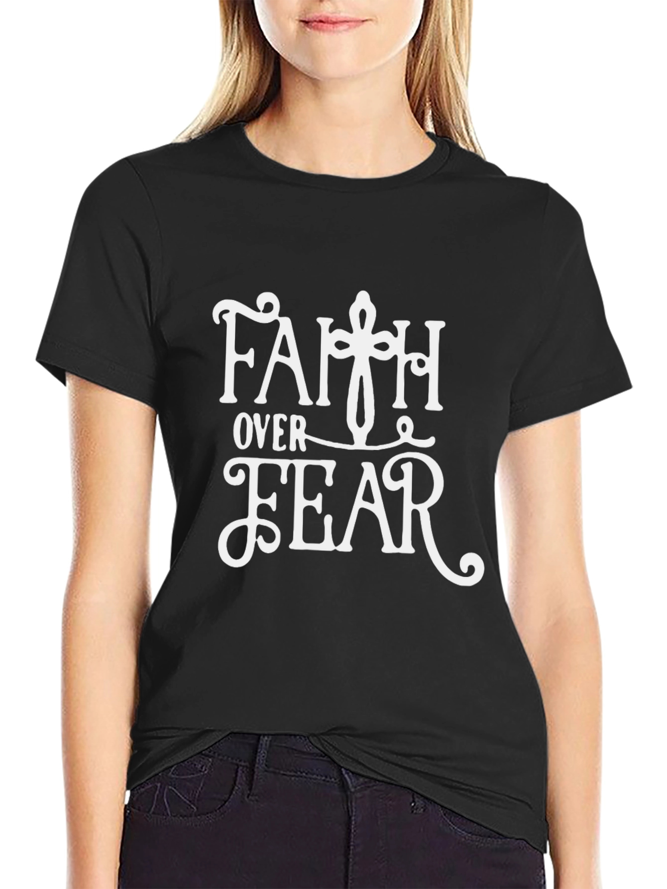 Faith Over Fear Graphic Tee - Black T-Shirt