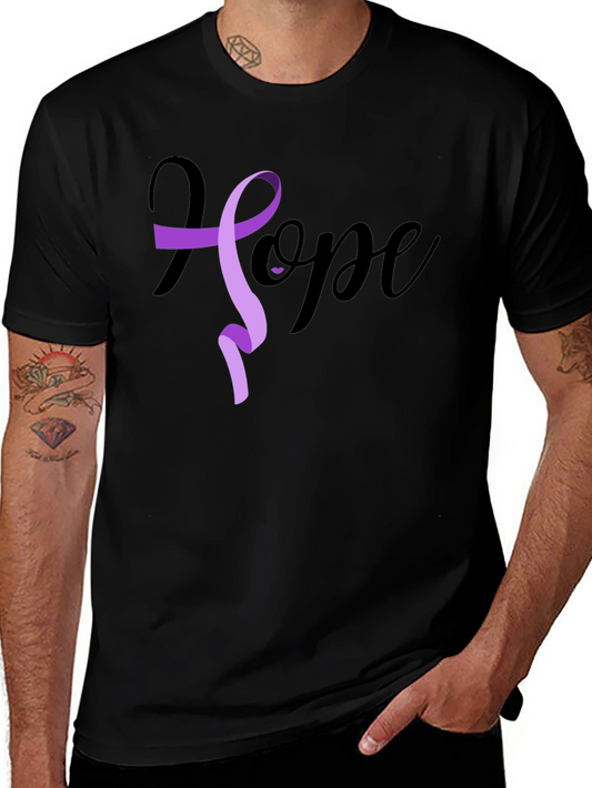 Hope Ribbon Graphic T-Shirt - Black