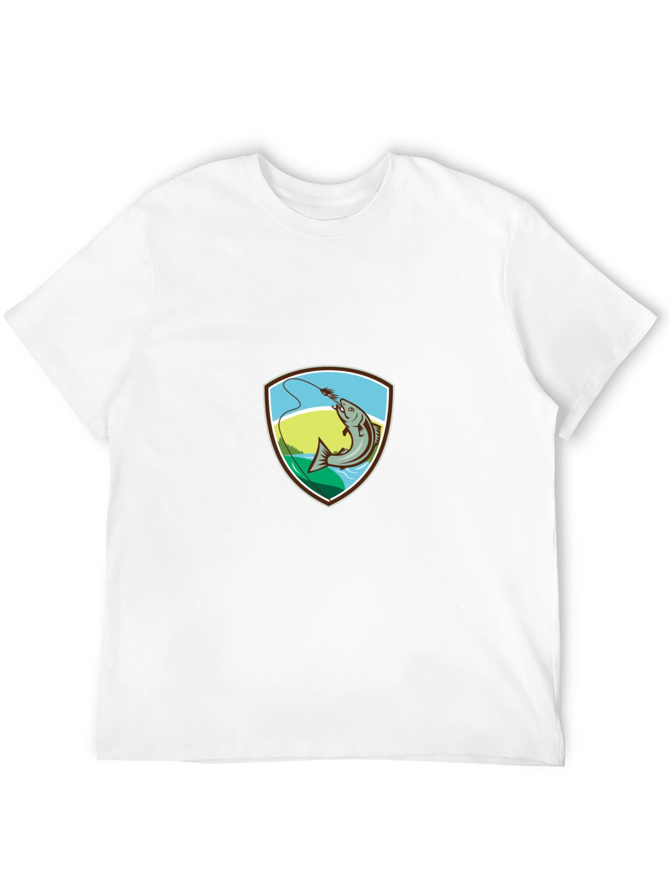 Fishing T-Shirt: Retro Fish Badge