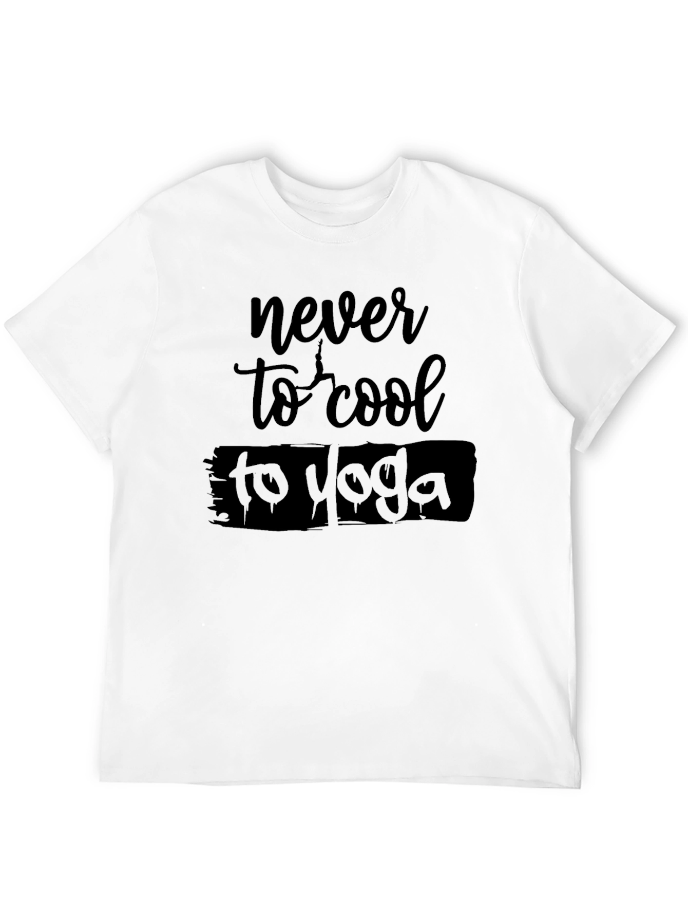 Never Too Cool Yoga Graphic Black T-Shirt