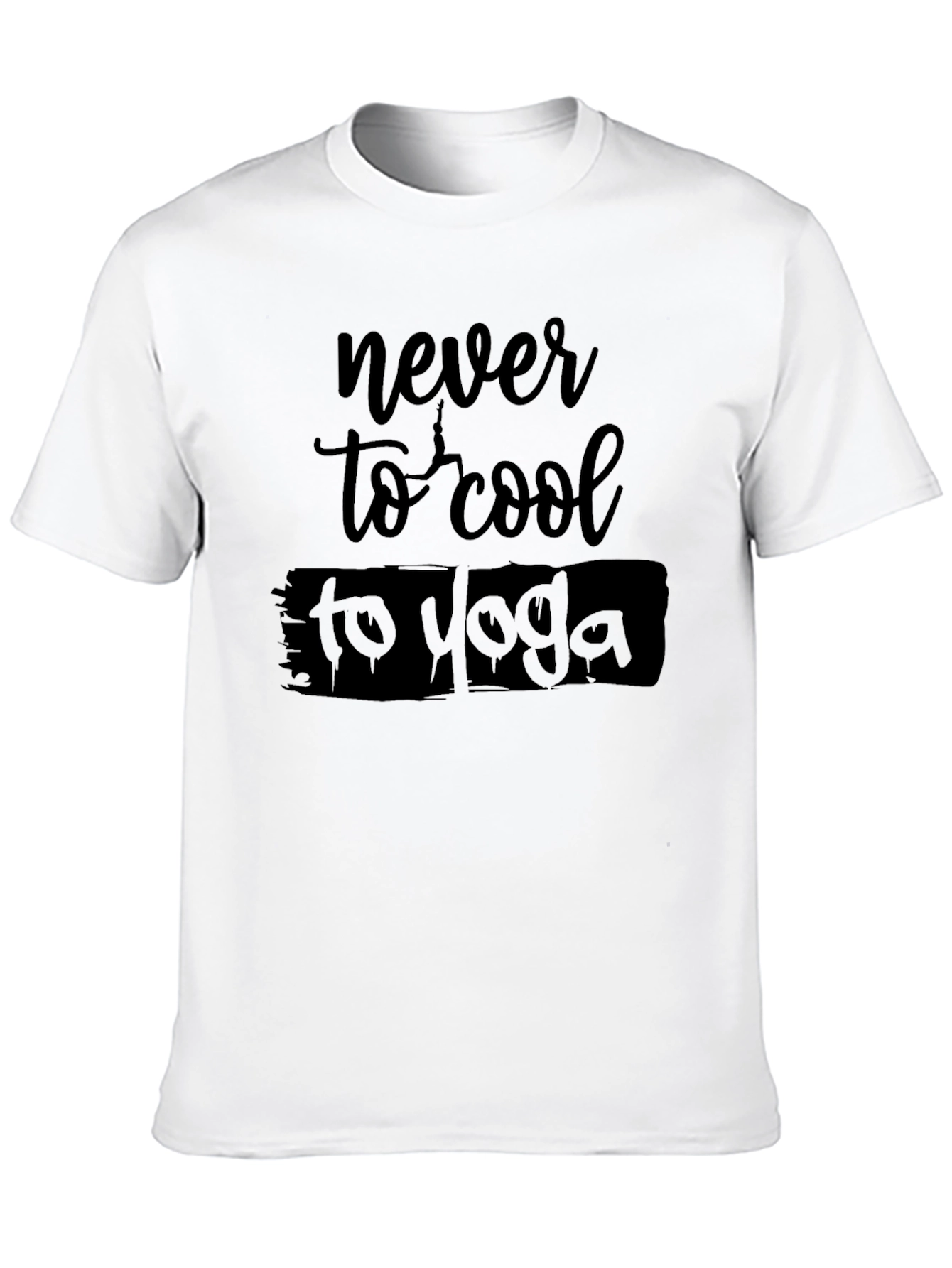 Never Too Cool Yoga Graphic Black T-Shirt