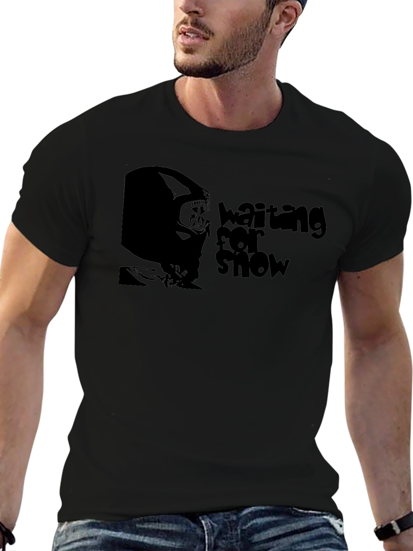 Waiting For Snow Black Graphic Tee