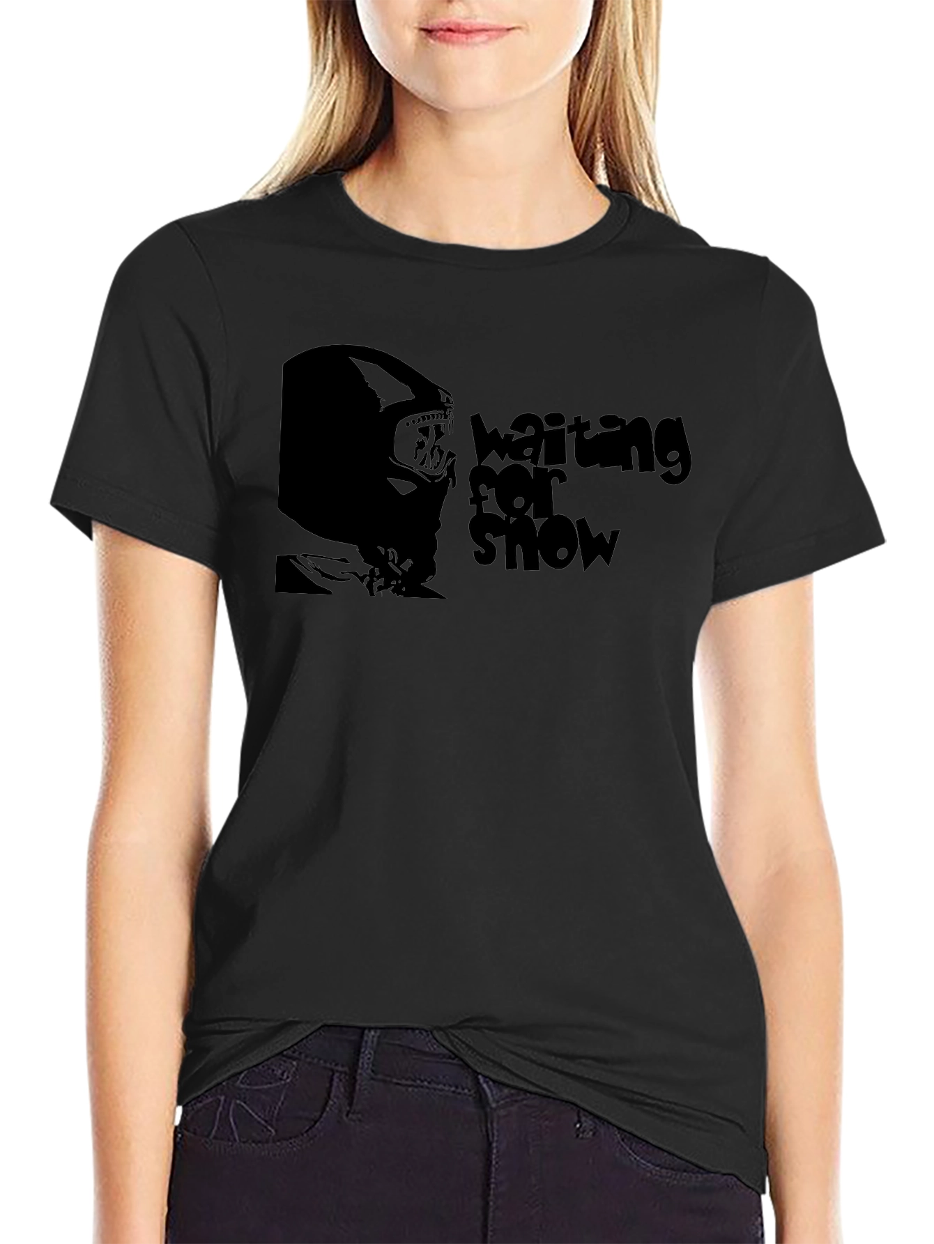 Waiting For Snow Black Graphic Tee