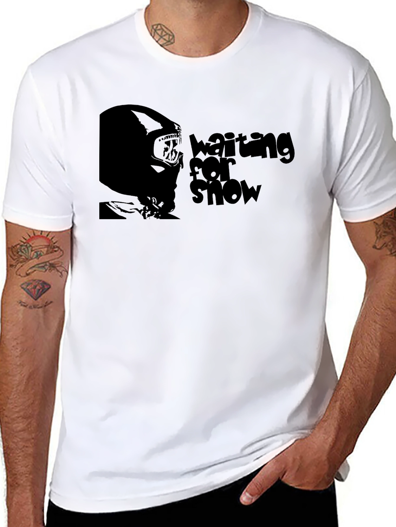 Waiting For Snow Black Graphic Tee