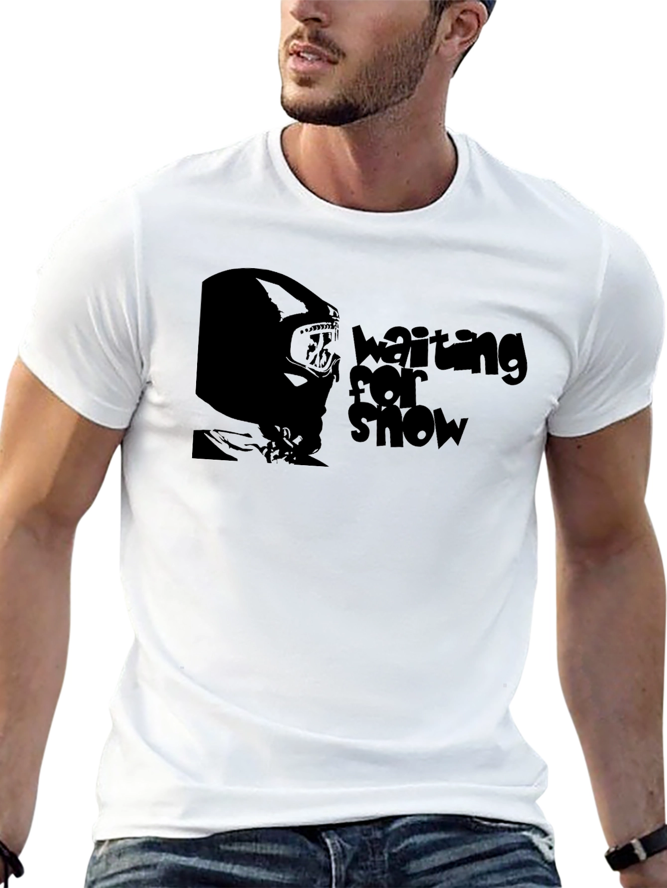 Waiting For Snow Black Graphic Tee