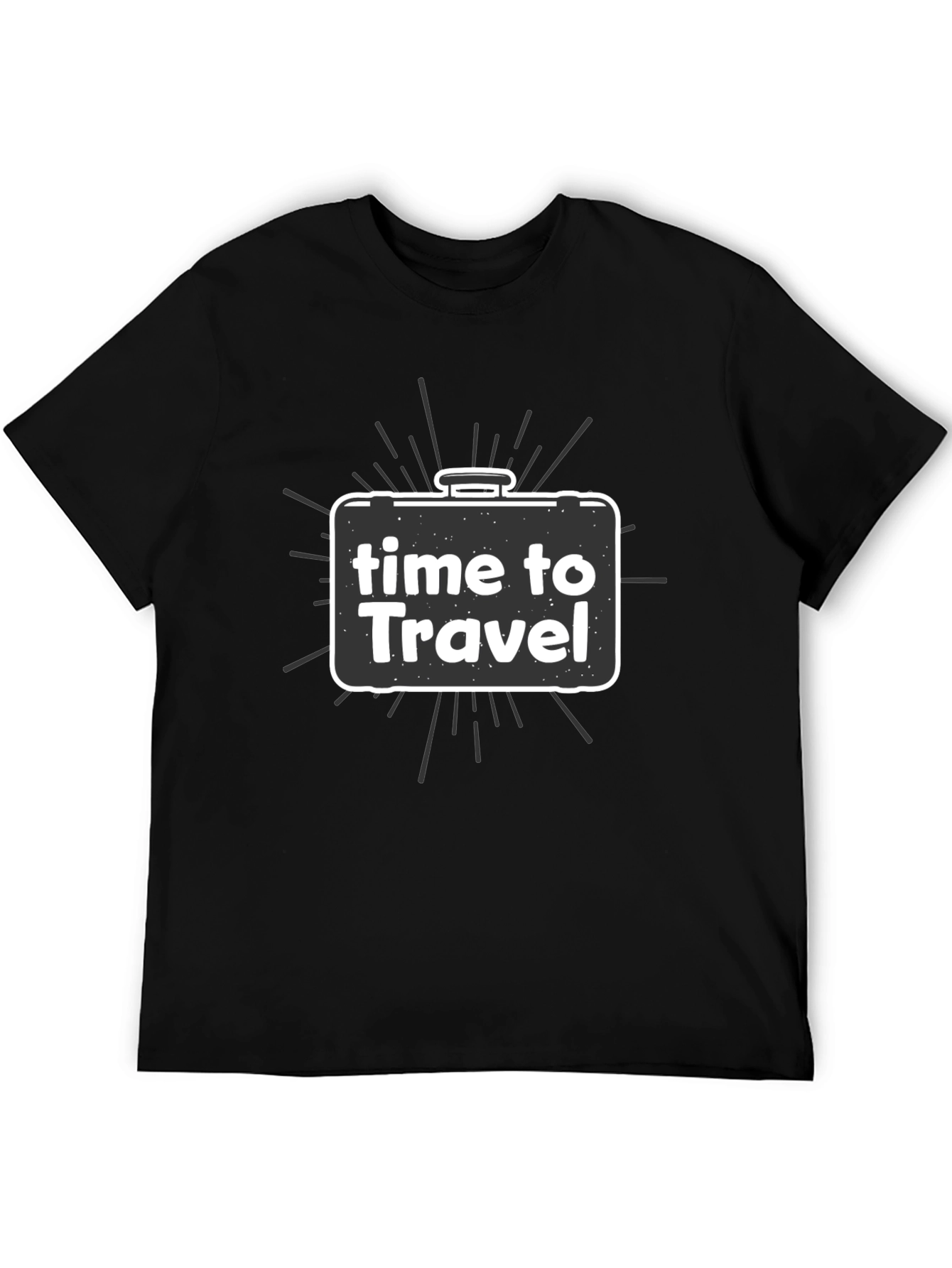 Time to Travel Black Graphic Tee