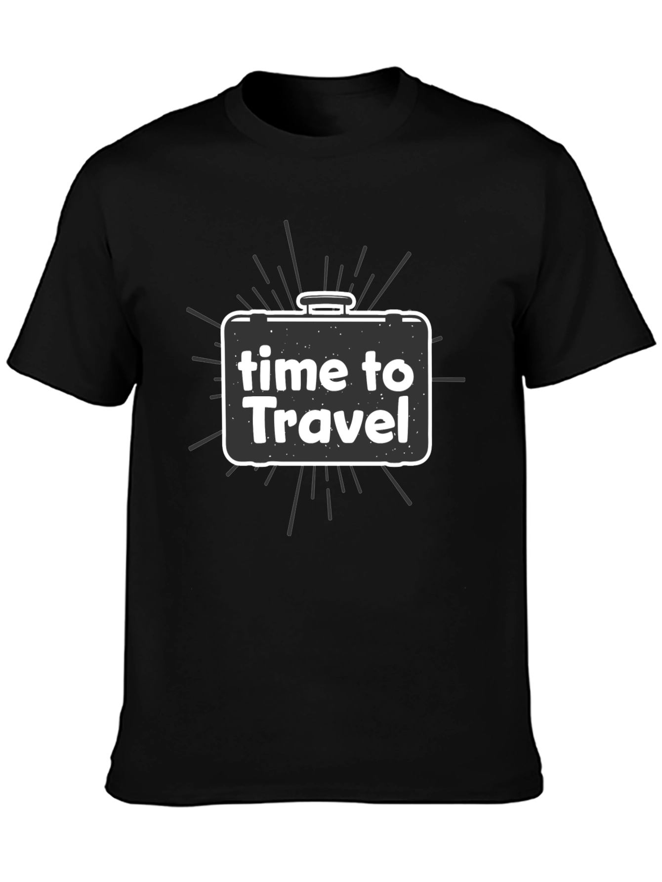 Time to Travel Black Graphic Tee