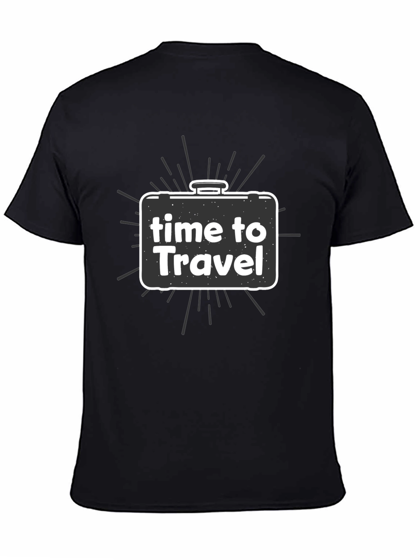Time to Travel Black Graphic Tee