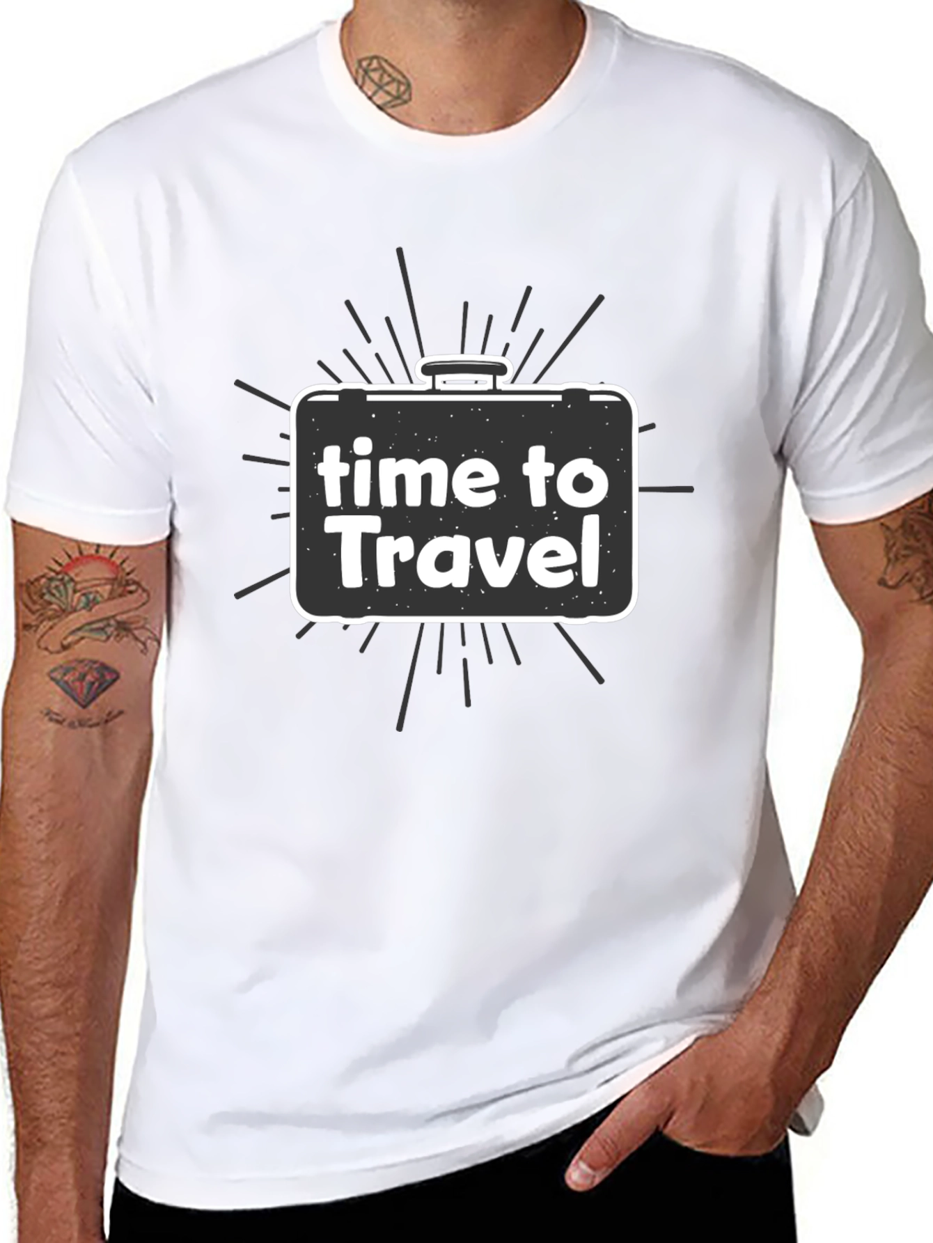 Time to Travel Black Graphic Tee