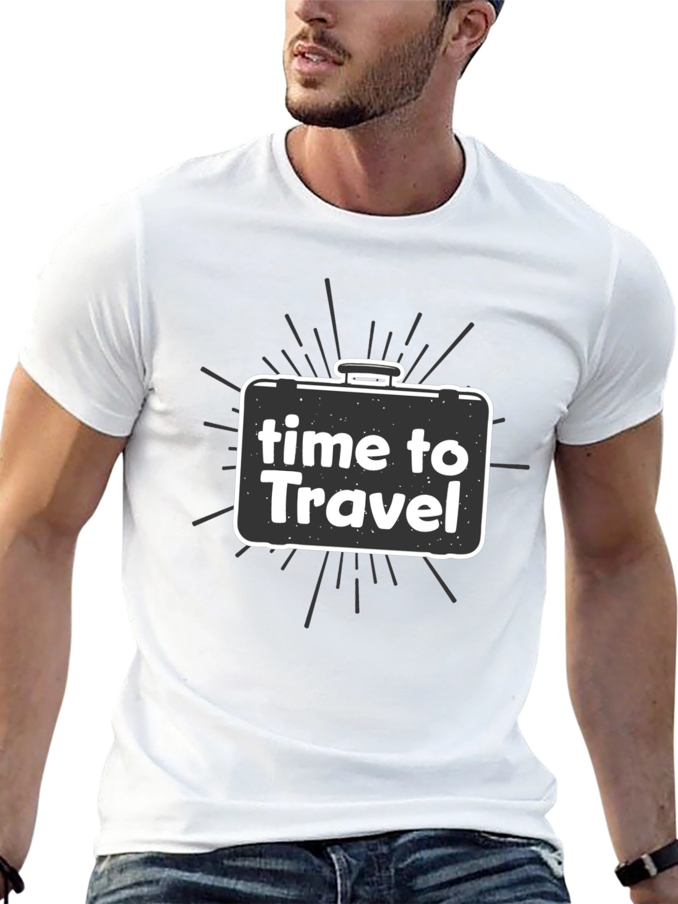 Time to Travel Black Graphic Tee