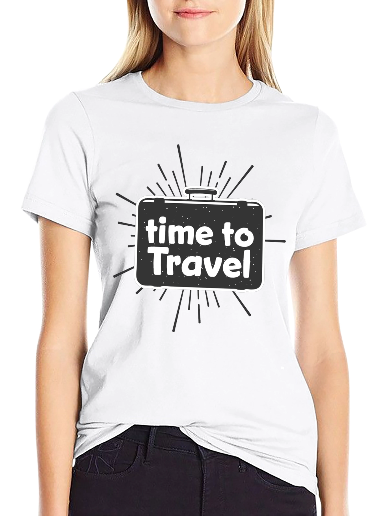 Time to Travel Black Graphic Tee