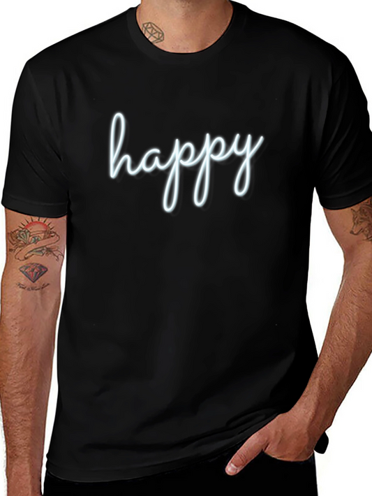Happy Graphic Tee - Mens Black T-Shirt