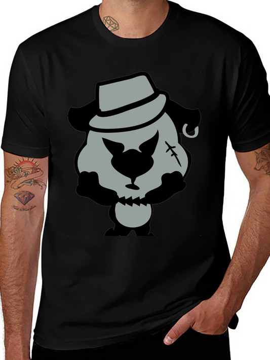 Cartoon Gangster Bear Graphic T-Shirt