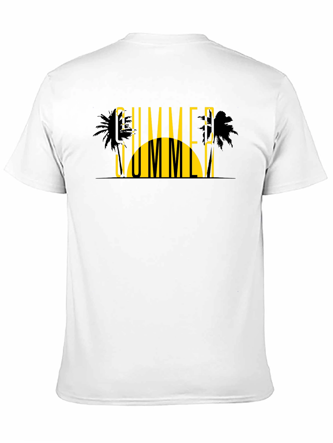 Summer Vibes Graphic Tee - Black Cotton T-Shirt