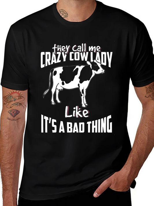 Crazy Cow Lady T-Shirt - Farm Animal Lover Tee