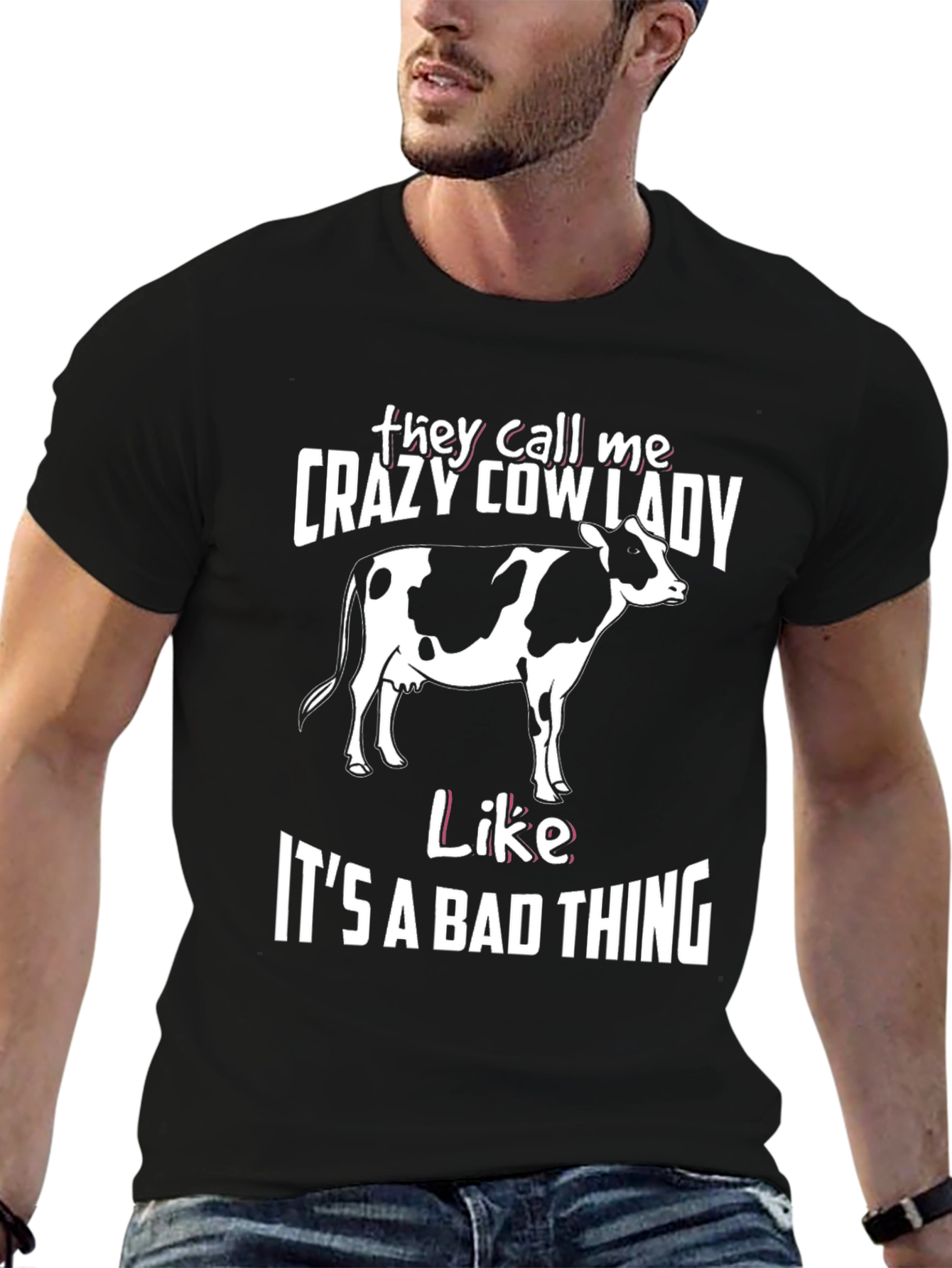 Crazy Cow Lady T-Shirt - Farm Animal Lover Tee