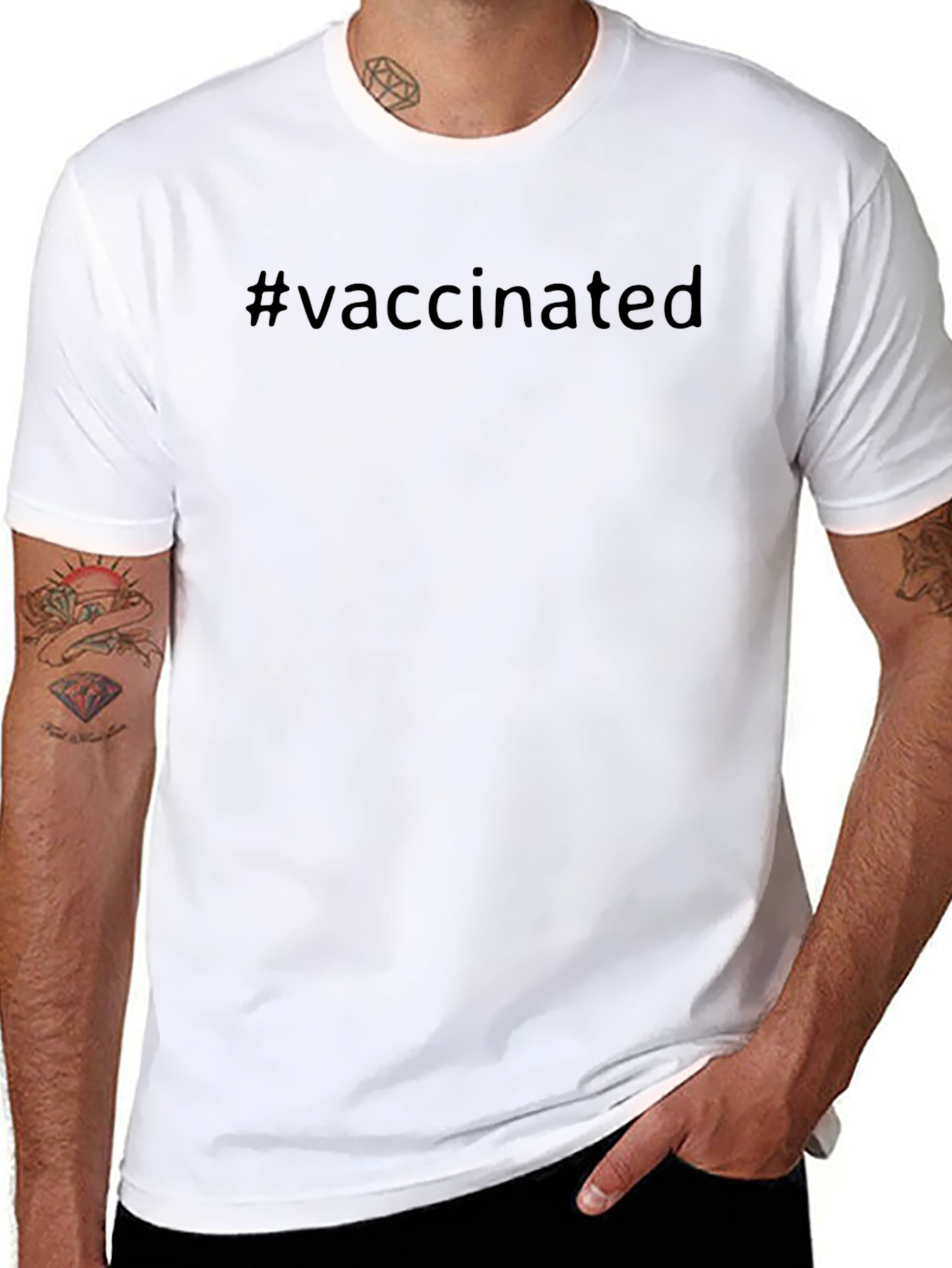 #Vaccinated Crew Neck T-Shirt