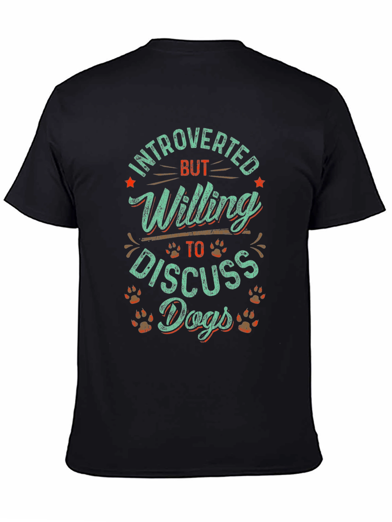 Introverted Dog Lover Graphic Tee - Unisex Black T-Shirt