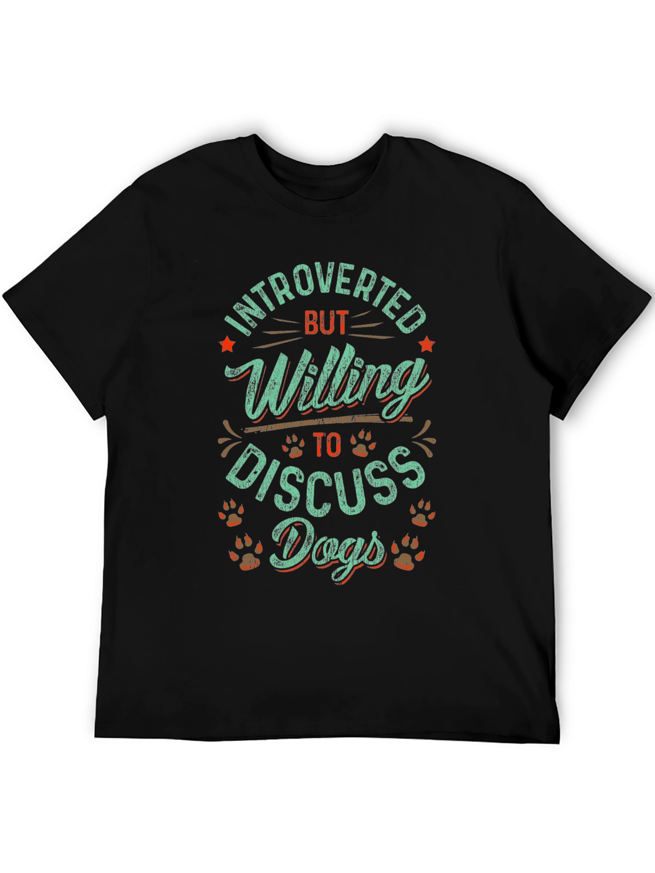 Introverted Dog Lover Graphic Tee - Unisex Black T-Shirt