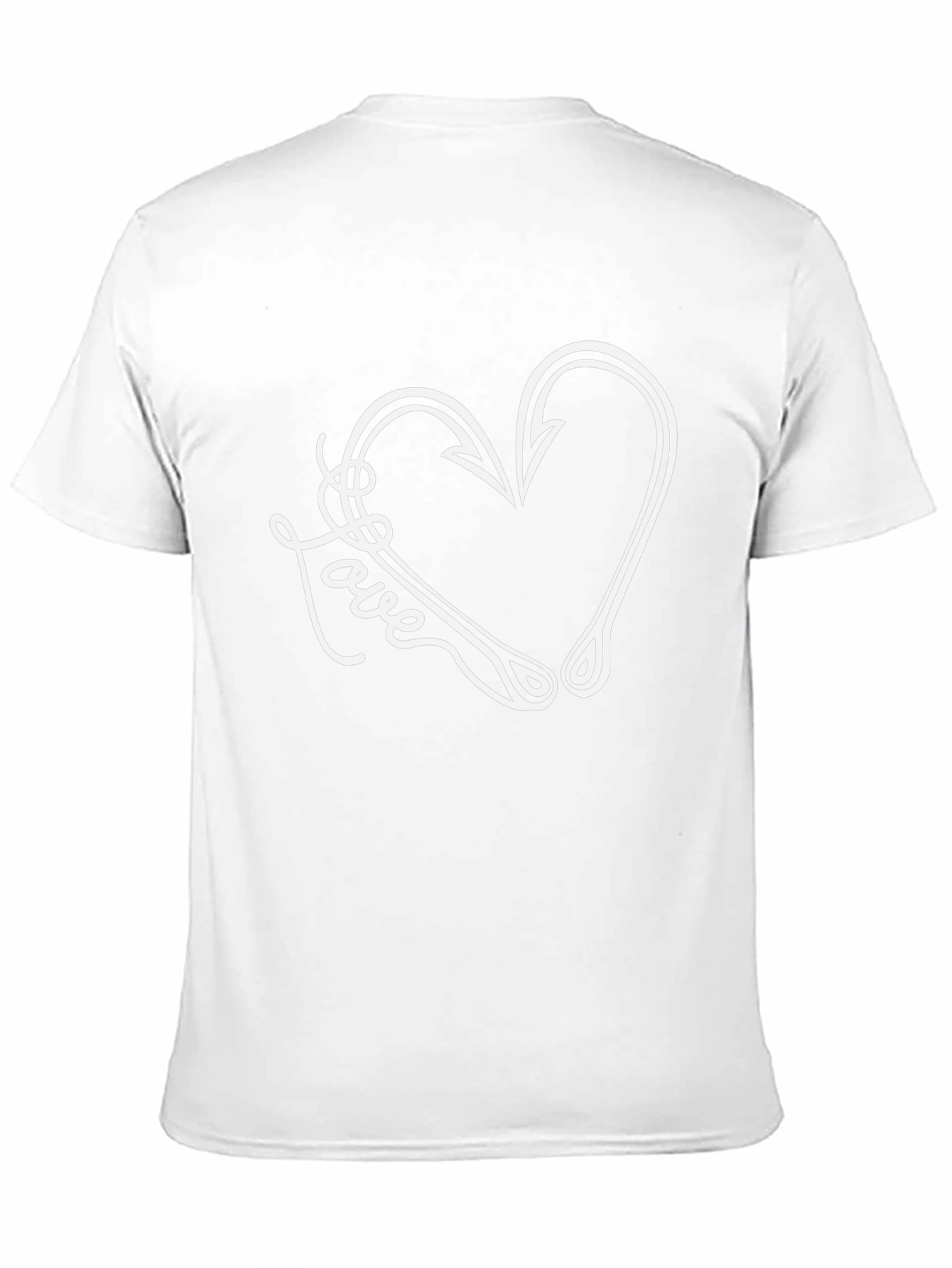 Fishing Love Heart Hook Graphic T-Shirt