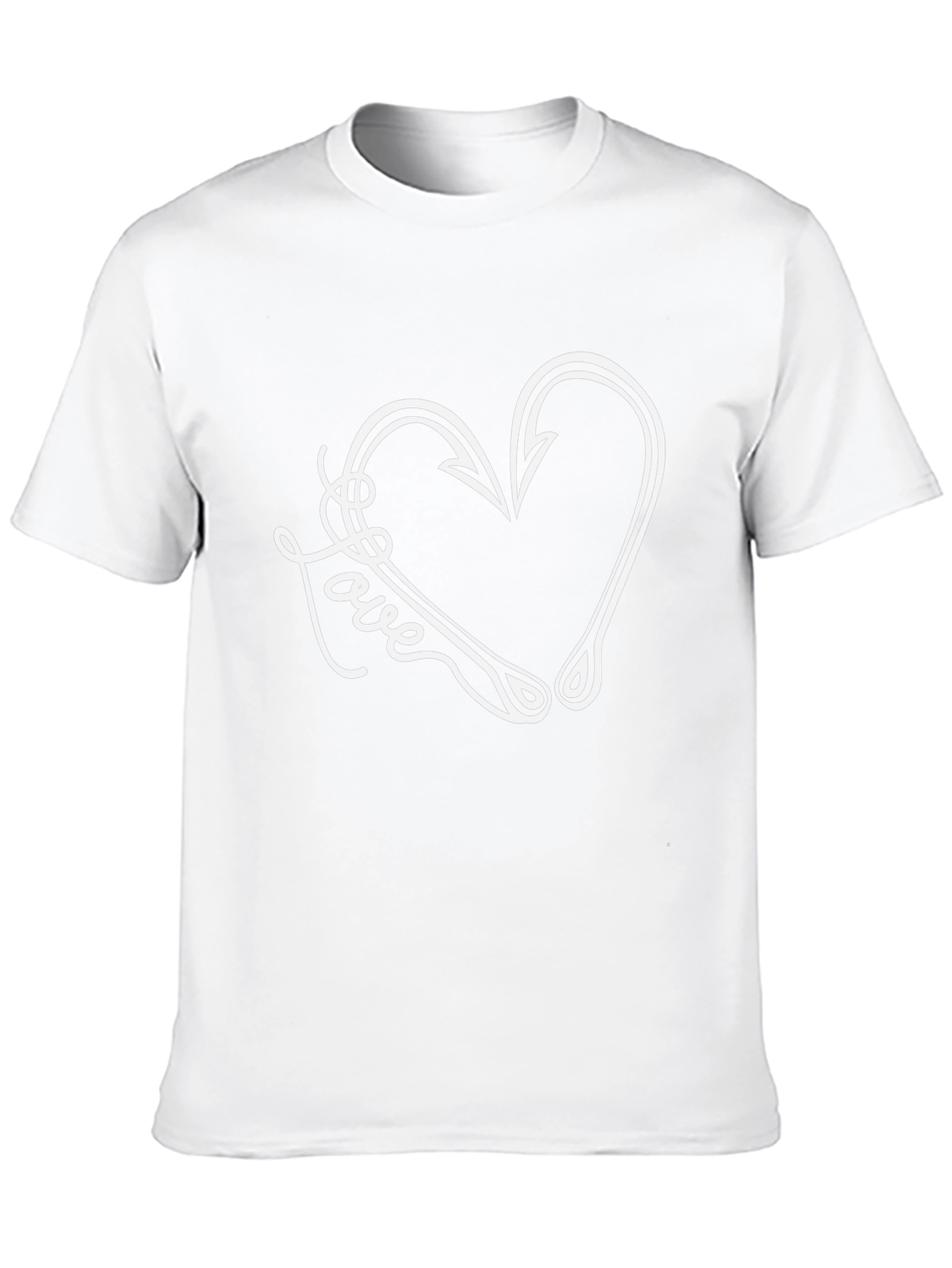 Fishing Love Heart Hook Graphic T-Shirt
