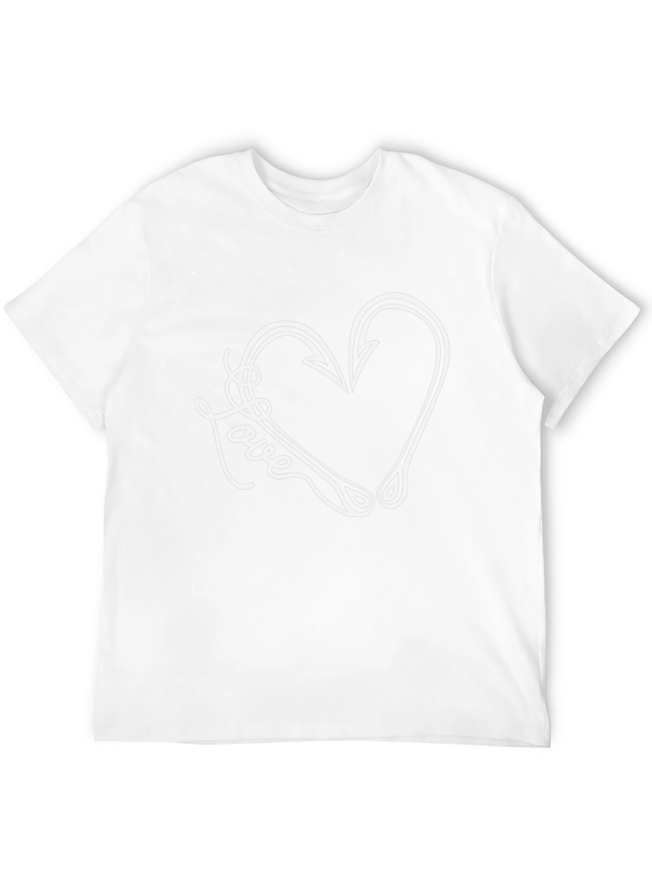 Fishing Love Heart Hook Graphic T-Shirt