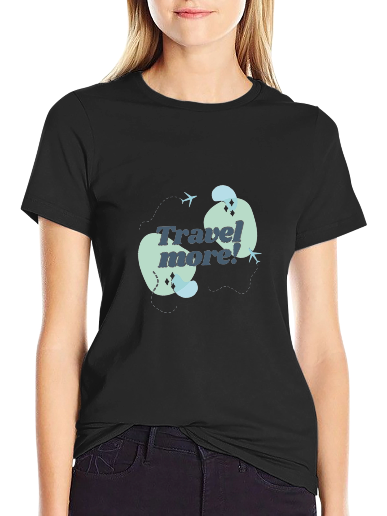 Travel More Graphic Tee - Black Unisex Shirt
