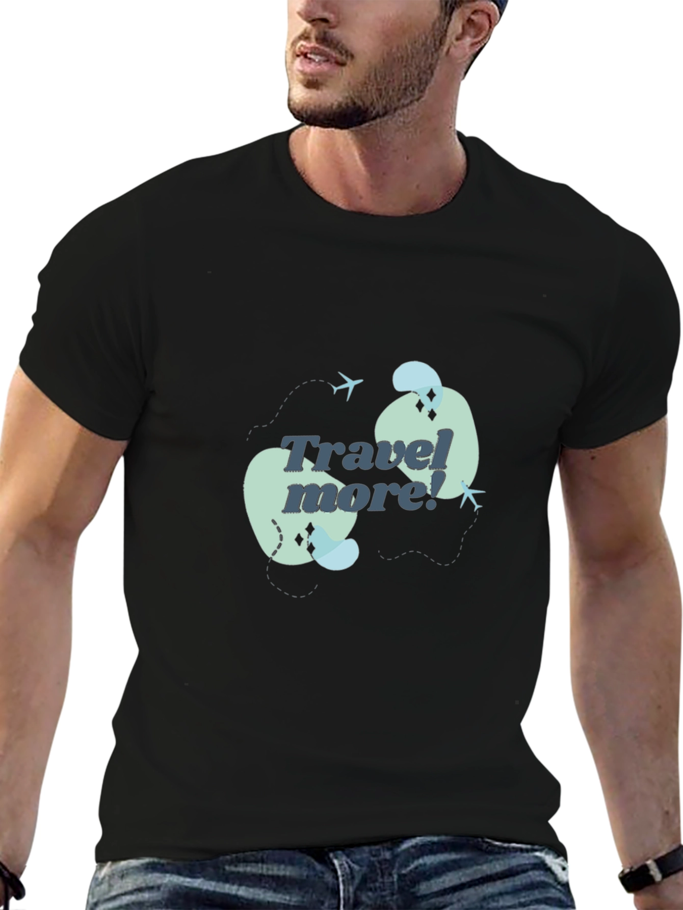 Travel More Graphic Tee - Black Unisex Shirt