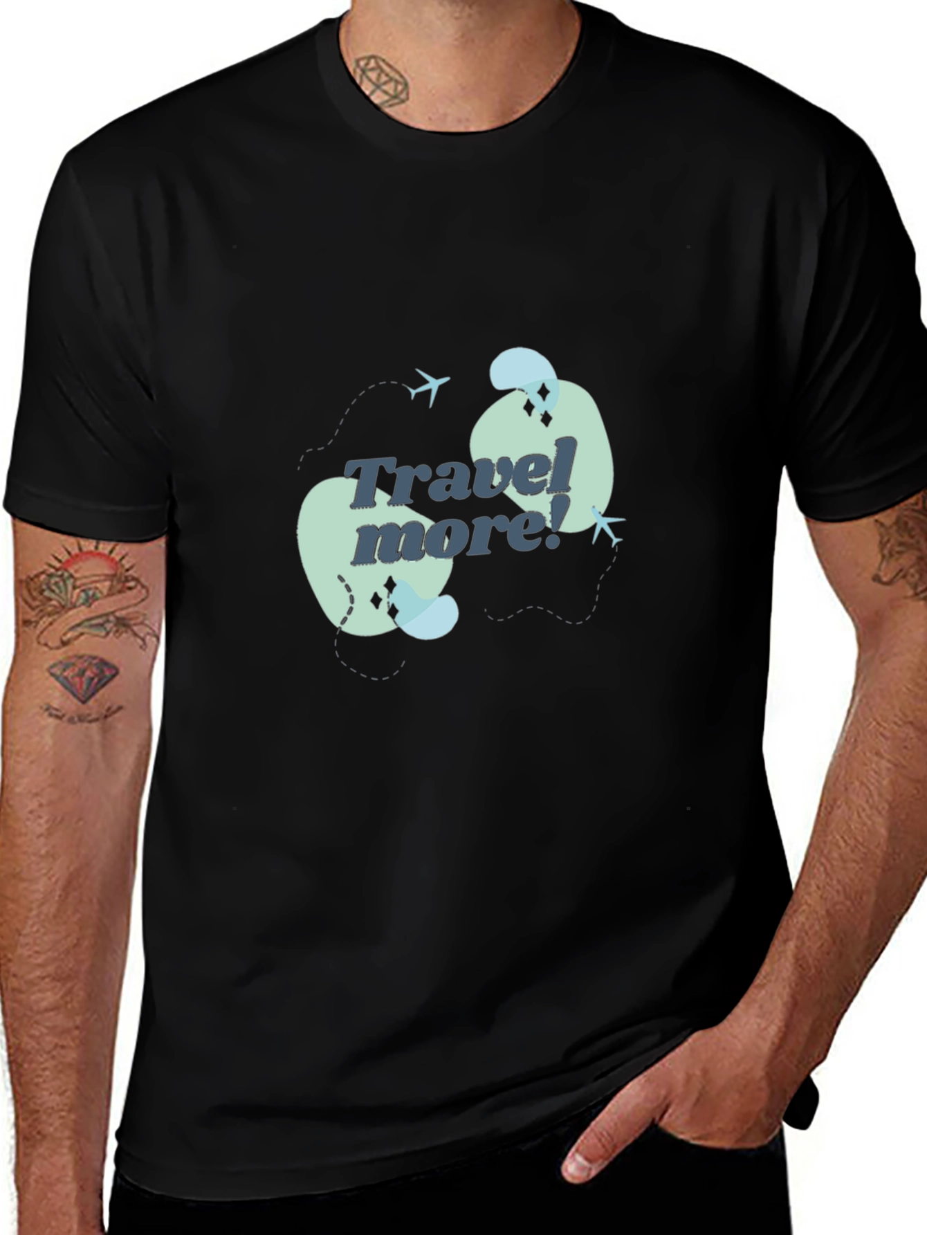 Travel More Graphic Tee - Black Unisex Shirt