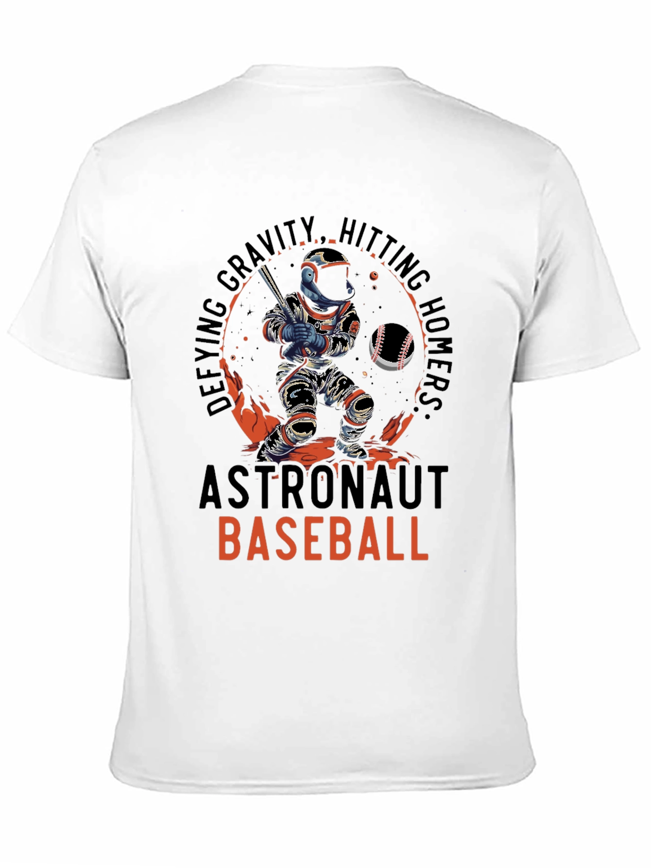 Astronaut Baseball T-Shirt - Defying Gravity Hitting Homers!