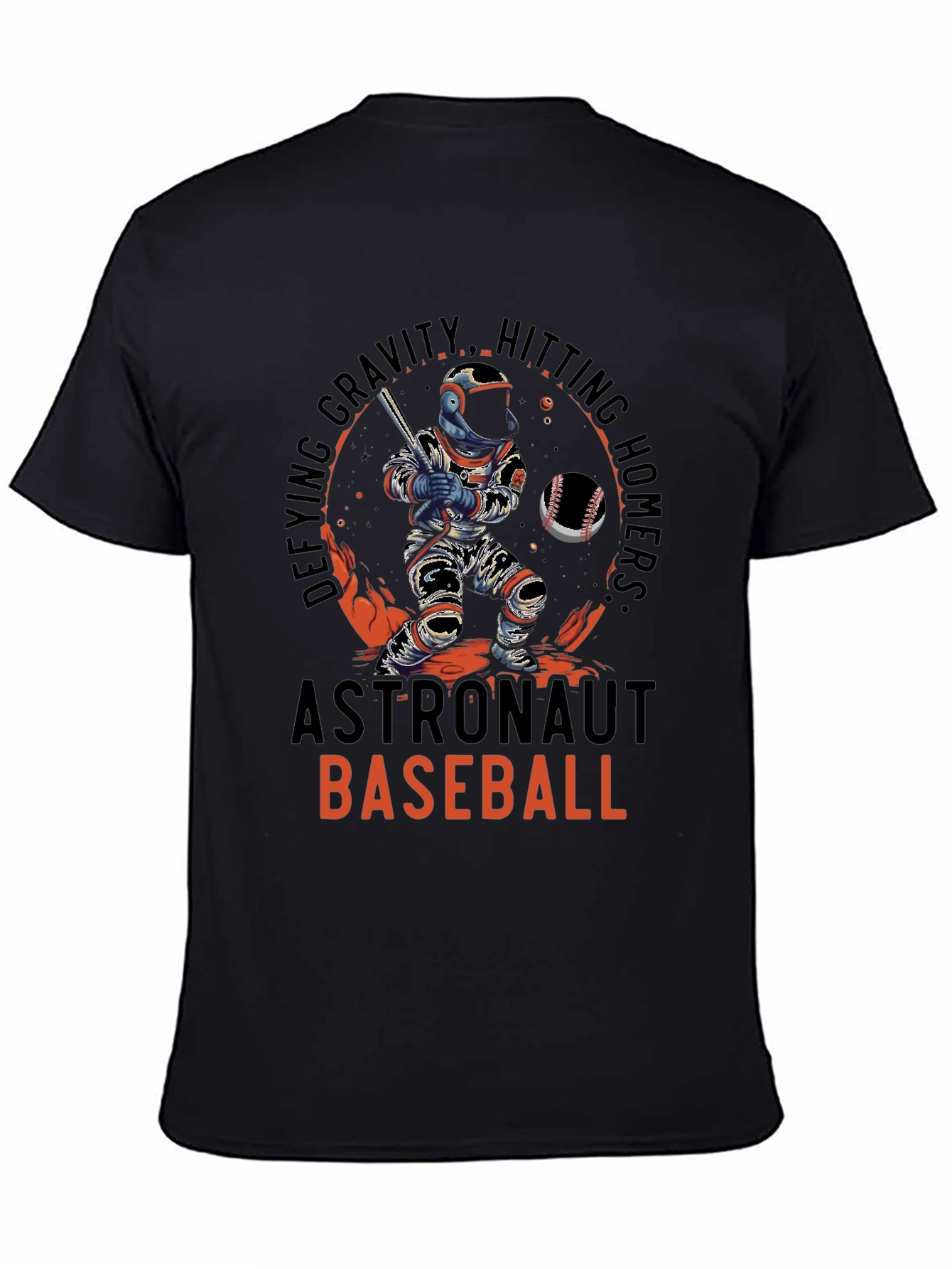 Astronaut Baseball T-Shirt - Defying Gravity Hitting Homers!