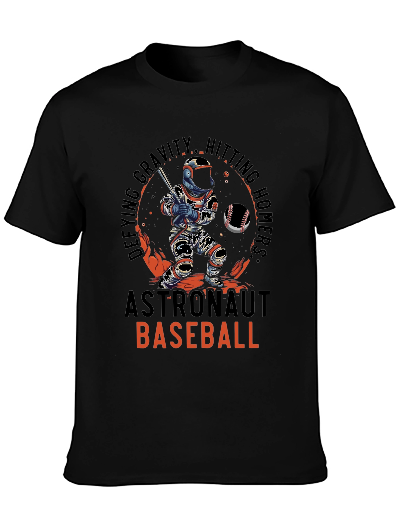 Astronaut Baseball T-Shirt - Defying Gravity Hitting Homers!