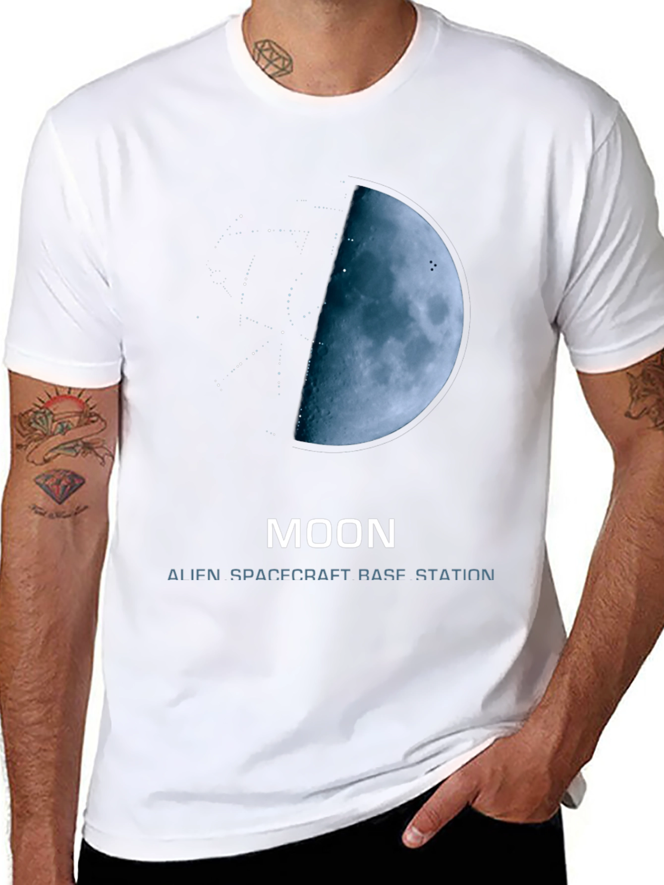 Moon Alien Spacecraft Base Station T-Shirt