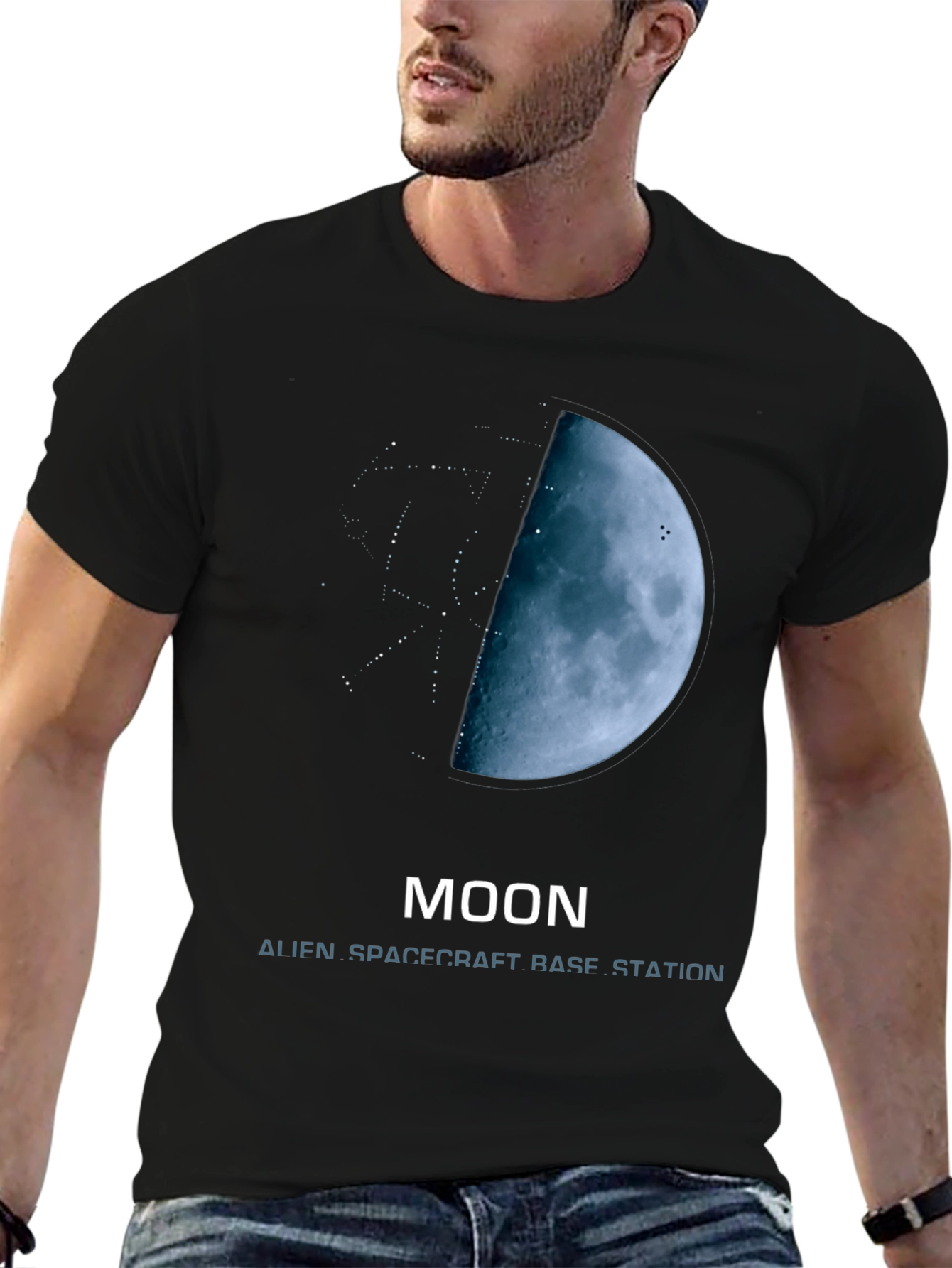 Moon Alien Spacecraft Base Station T-Shirt