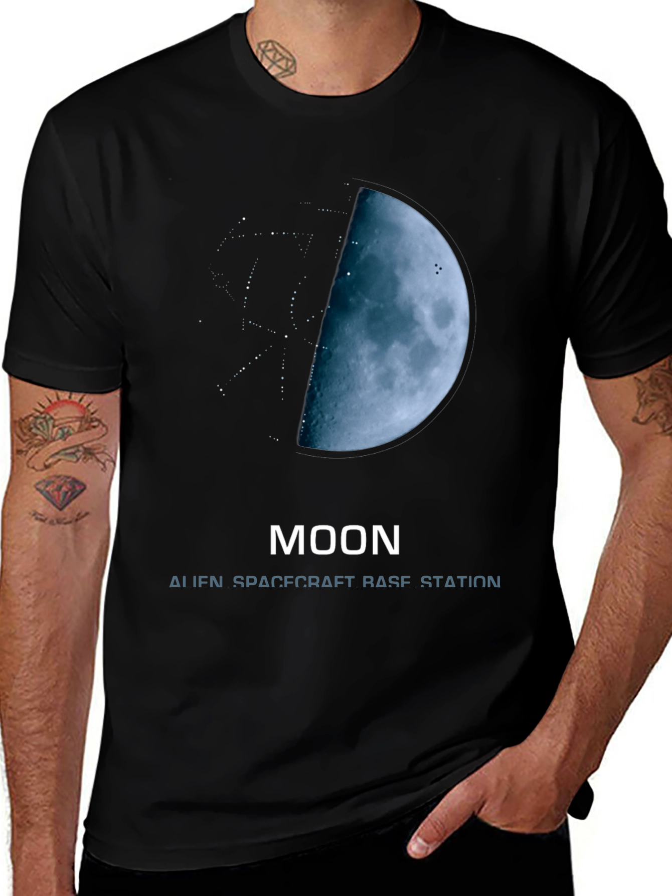 Moon Alien Spacecraft Base Station T-Shirt
