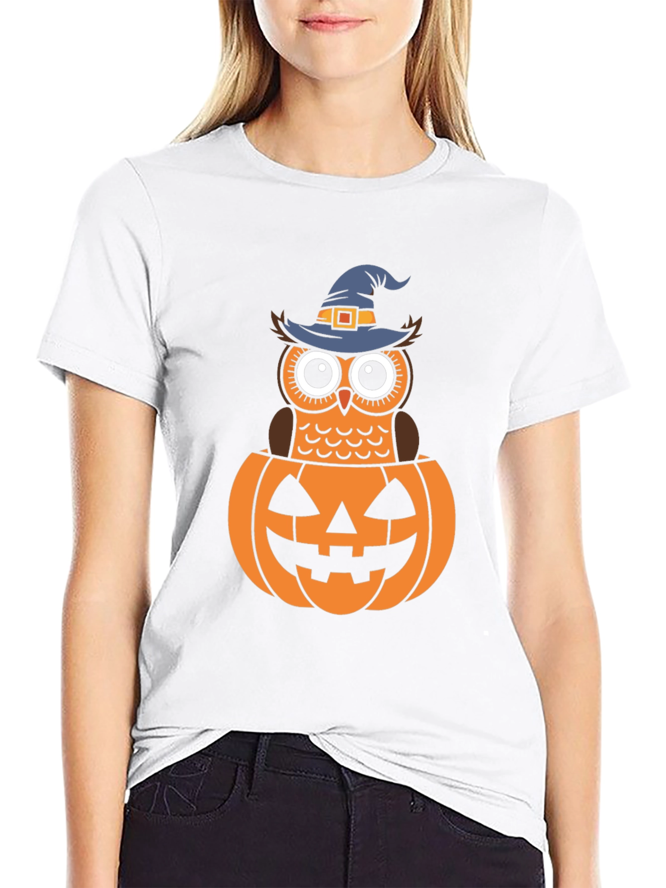 Halloween Owl in Pumpkin T-Shirt