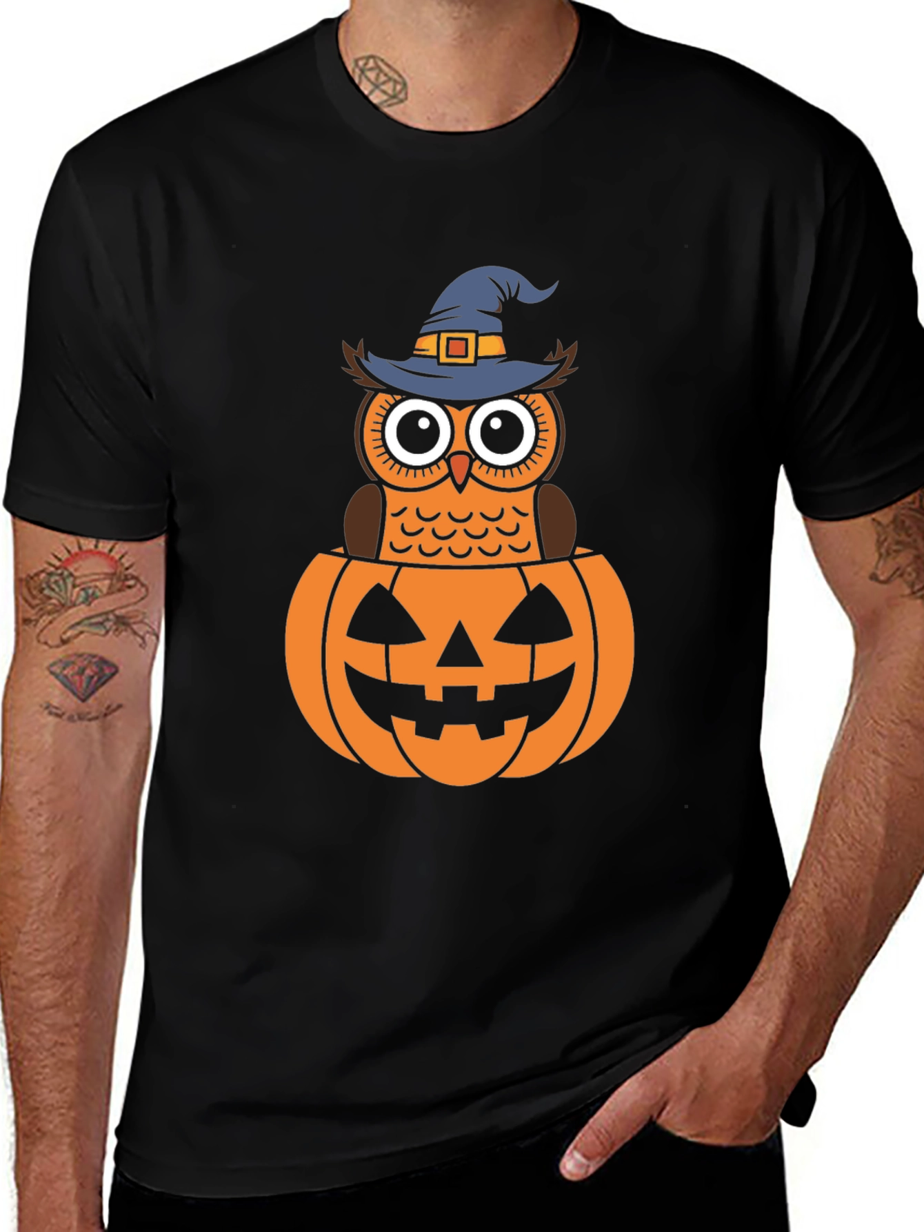 Halloween Owl in Pumpkin T-Shirt