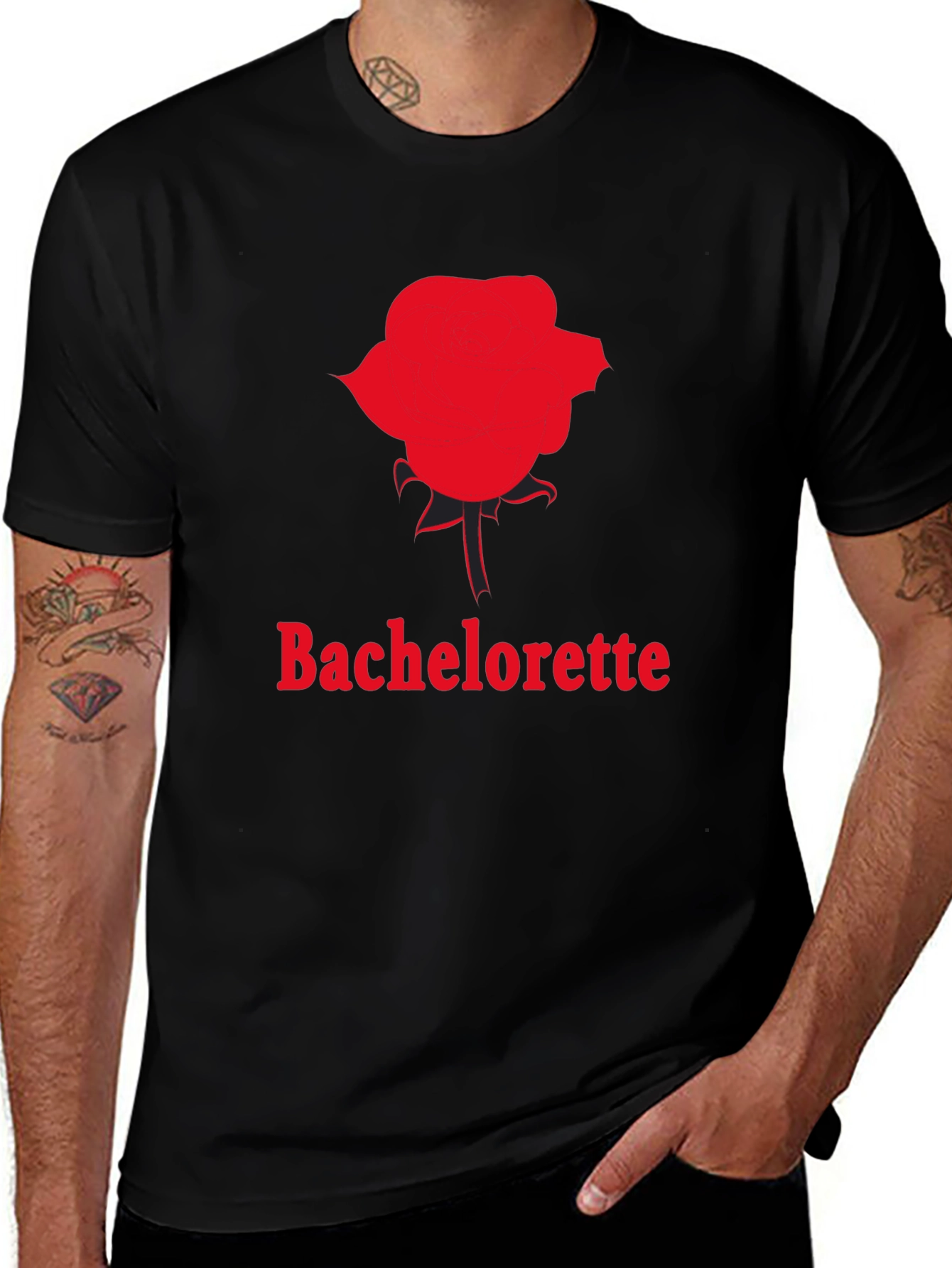 Bachelorette Rose Graphic T-Shirt - Black