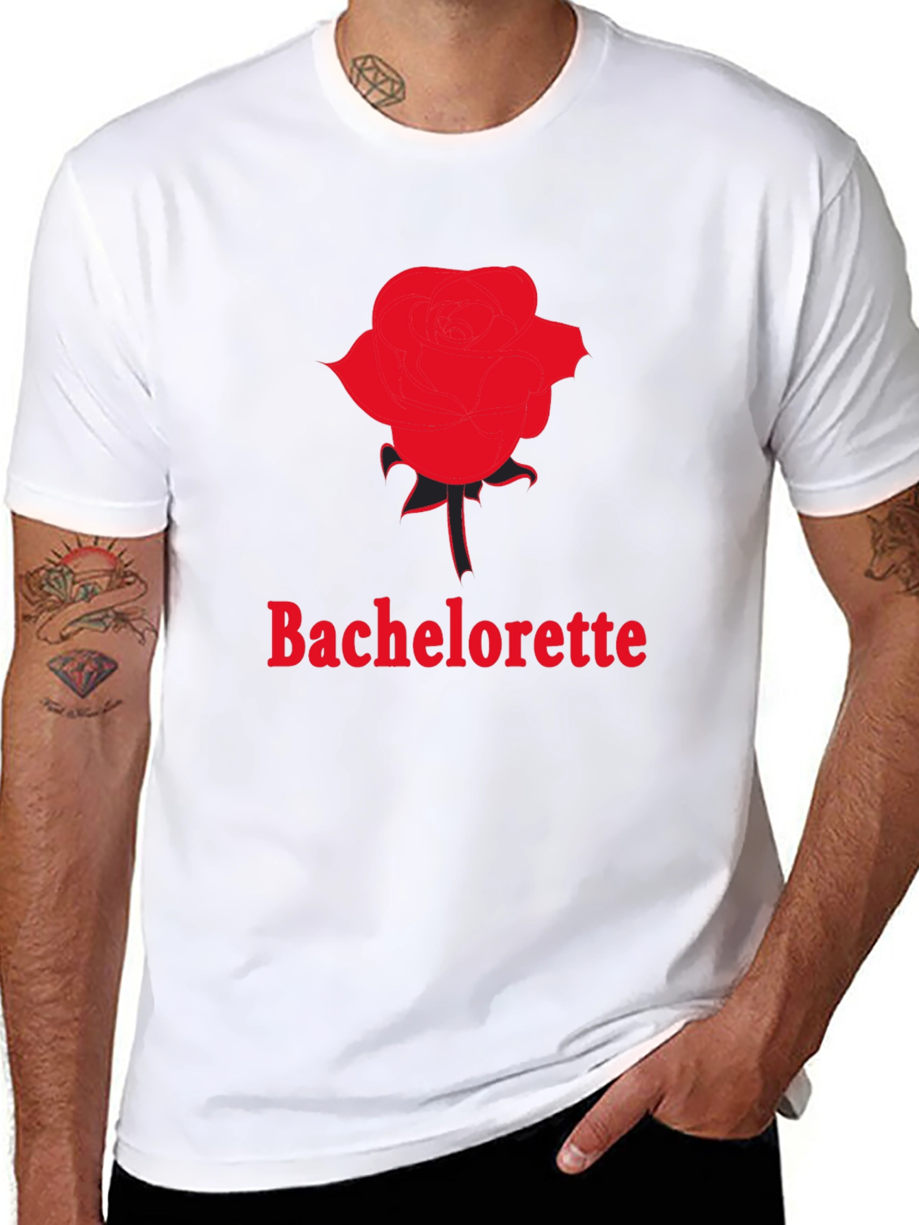 Bachelorette Rose Graphic T-Shirt - Black