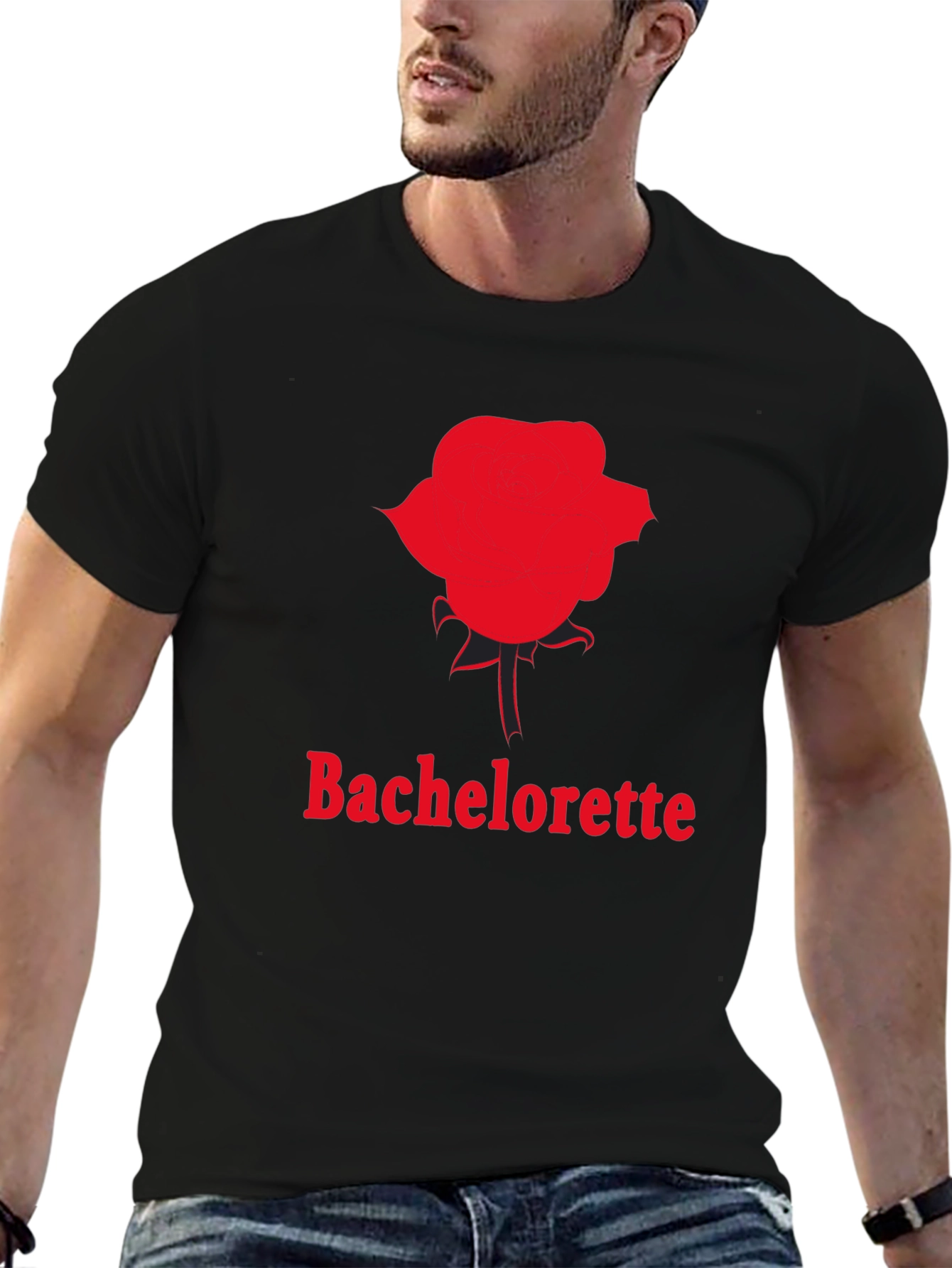 Bachelorette Rose Graphic T-Shirt - Black