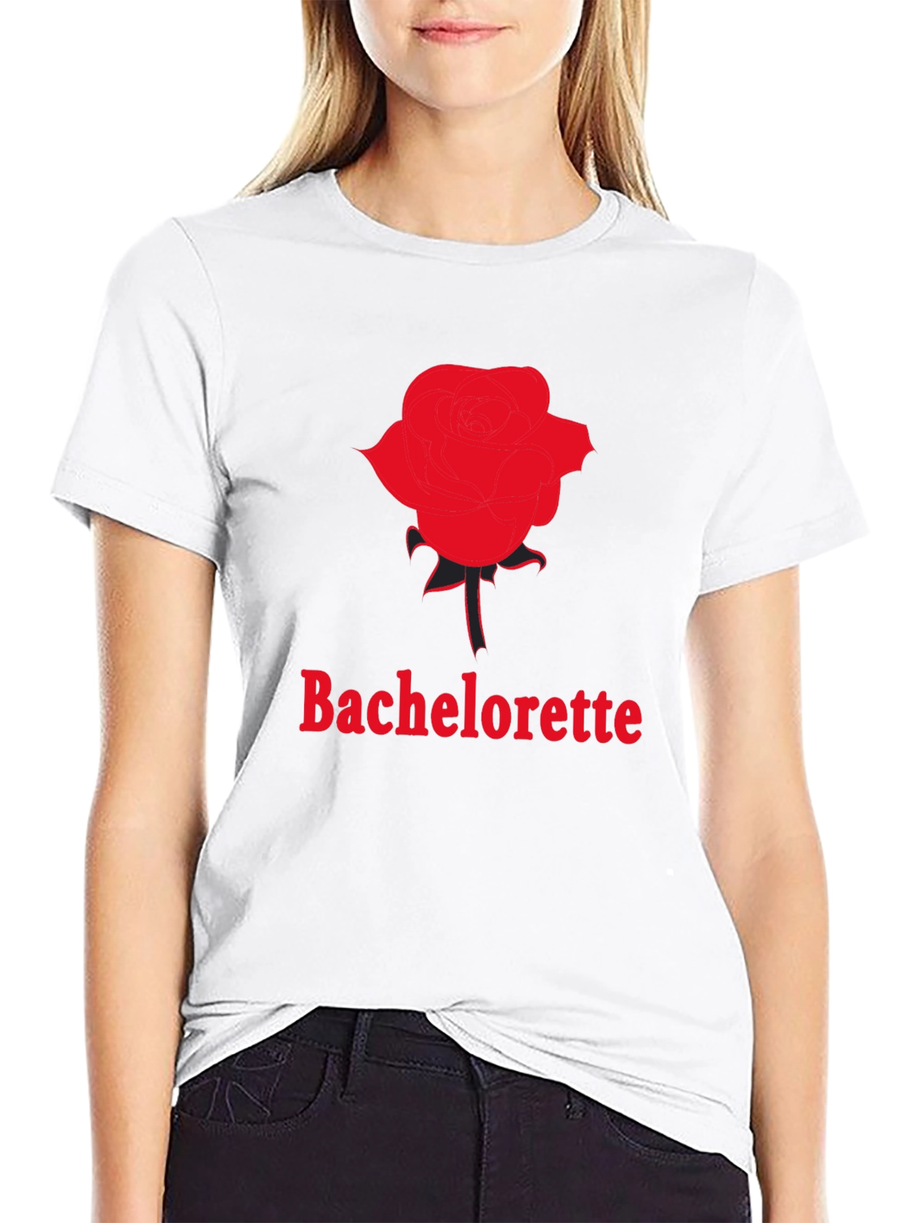 Bachelorette Rose Graphic T-Shirt - Black